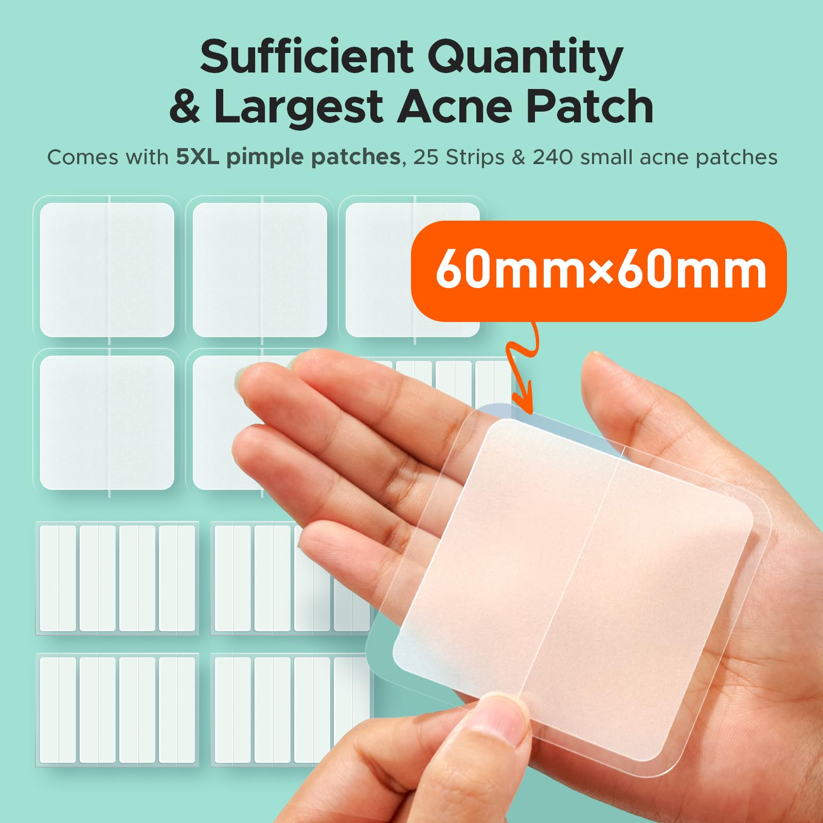 TKTK 10mm patch ideal for precise placement on the face.