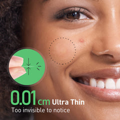 TKTK hydrocolloid patch absorbs fluids and deters picking on pustule.
