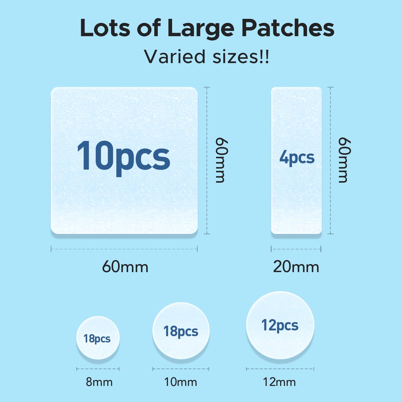 TKTK 20x60mm patch strip soaks up drainage and protects larger areas.