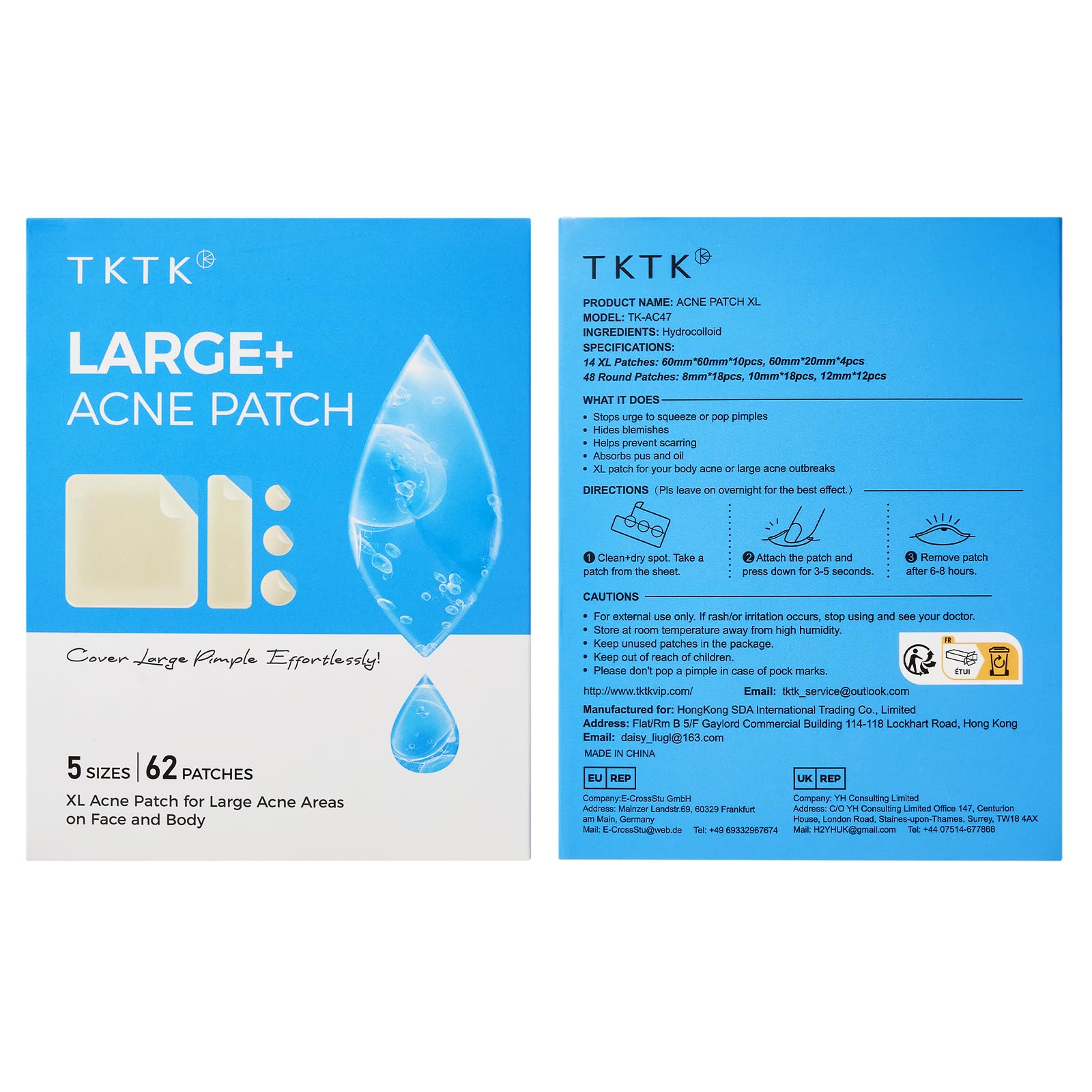 TKTK individually packaged patches for on-the-go convenience and freshness.