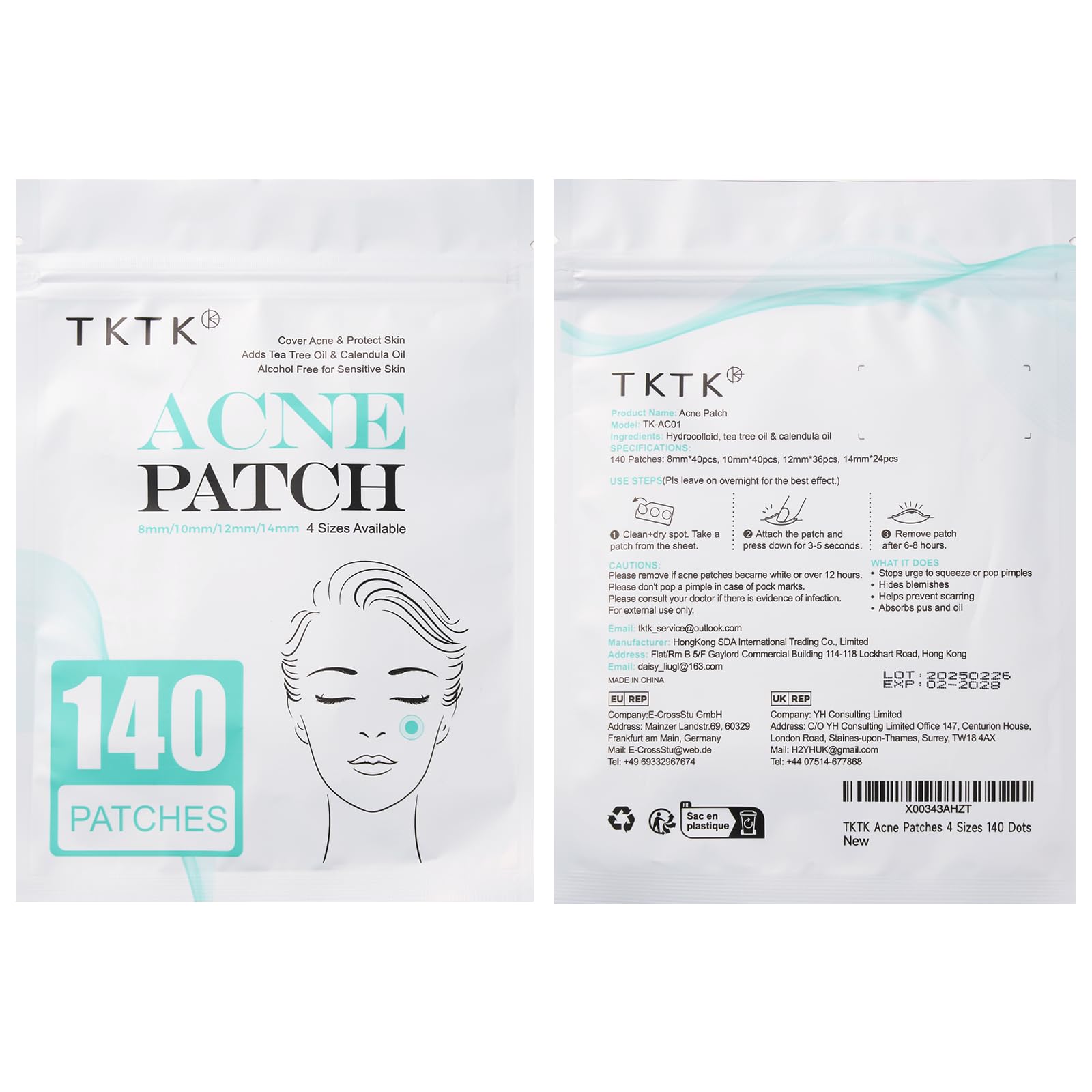 TKTK Pimple Patch with tea tree calendula ingredients for gentle care.