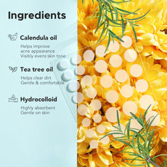 TKTK Pimple Patch features tea tree and calendula oils for skin-friendly care.