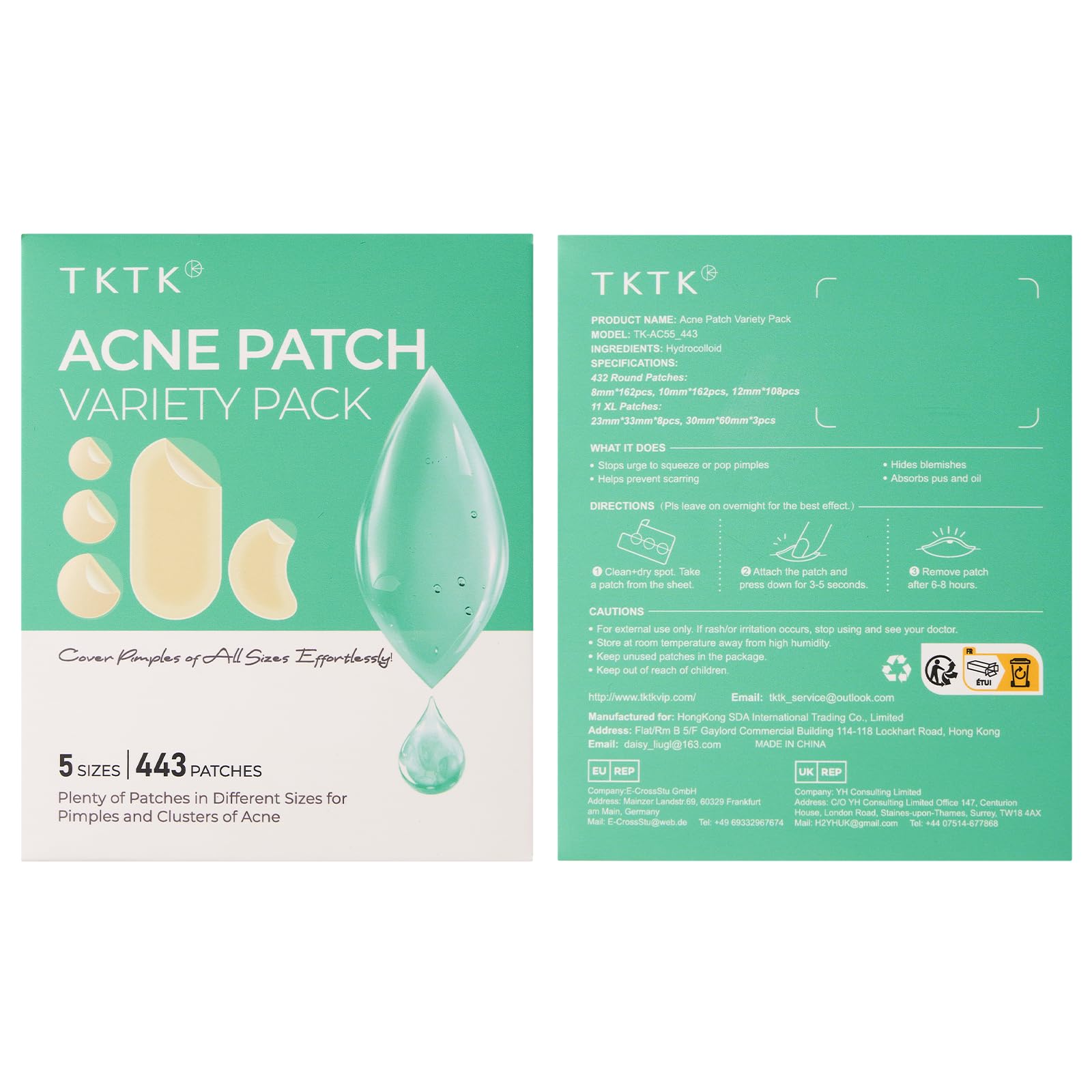 TKTK individually wrapped patches stay hygienic and portable for on-the-go use.