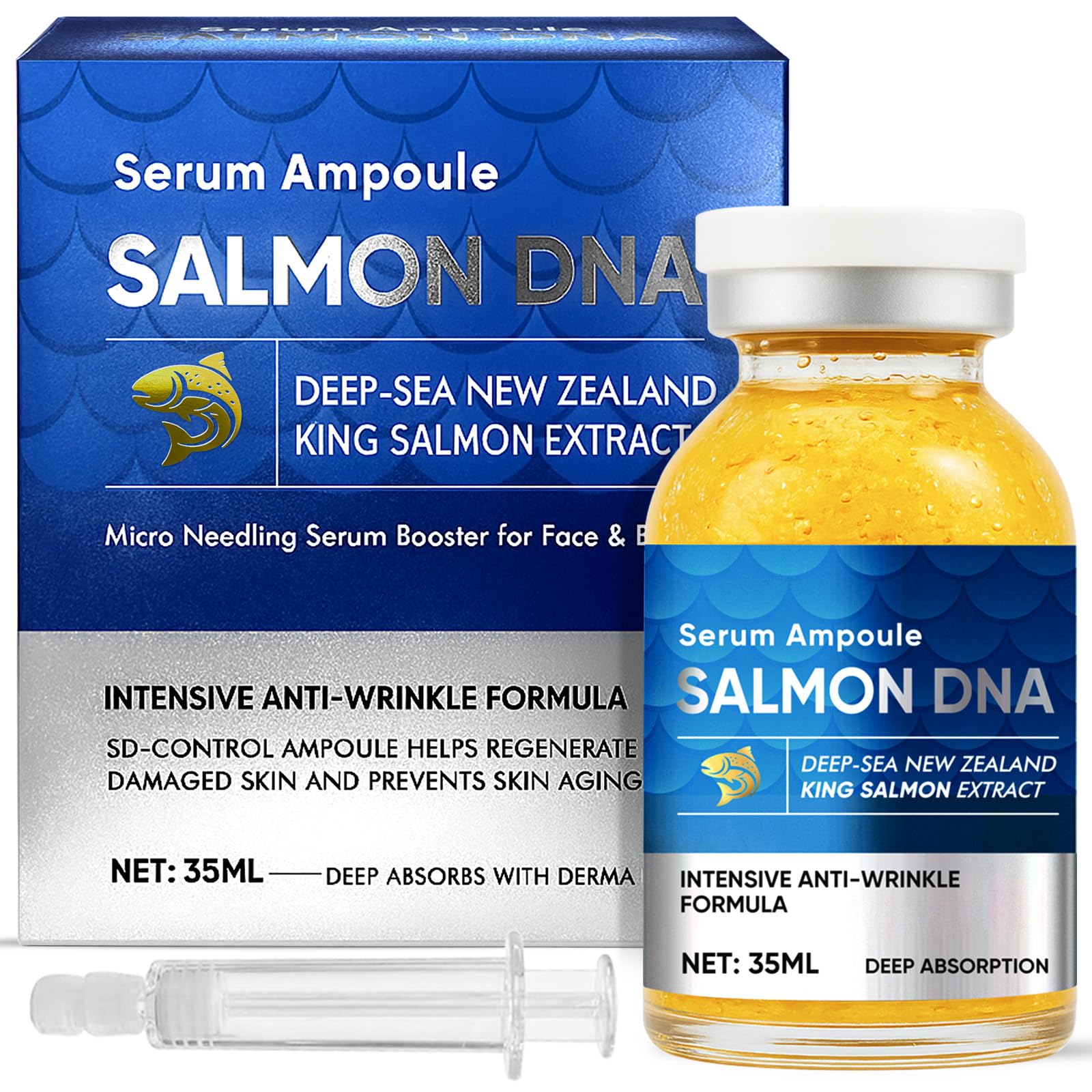 TKYT Salmon DNA Serum bottle on a clean surface signals anti-aging care.