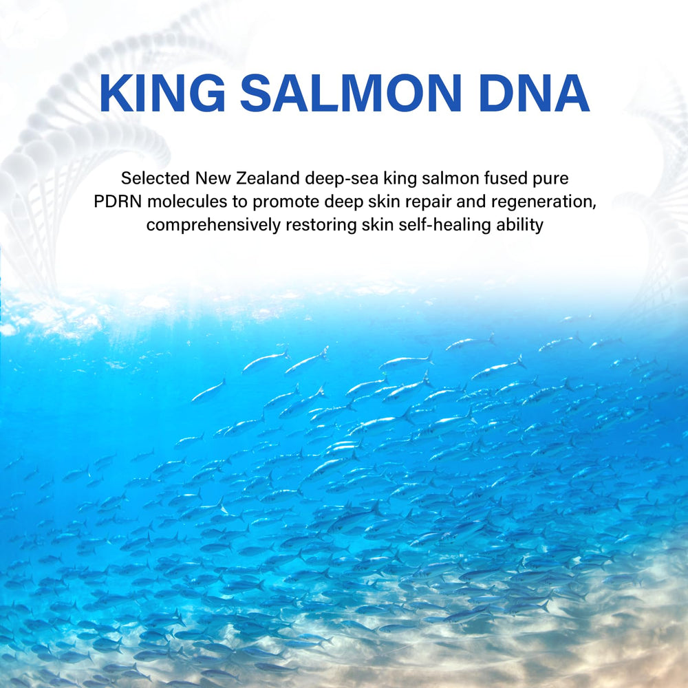 TKYT Salmon DNA Serum close-up shows dewy skin texture after application.