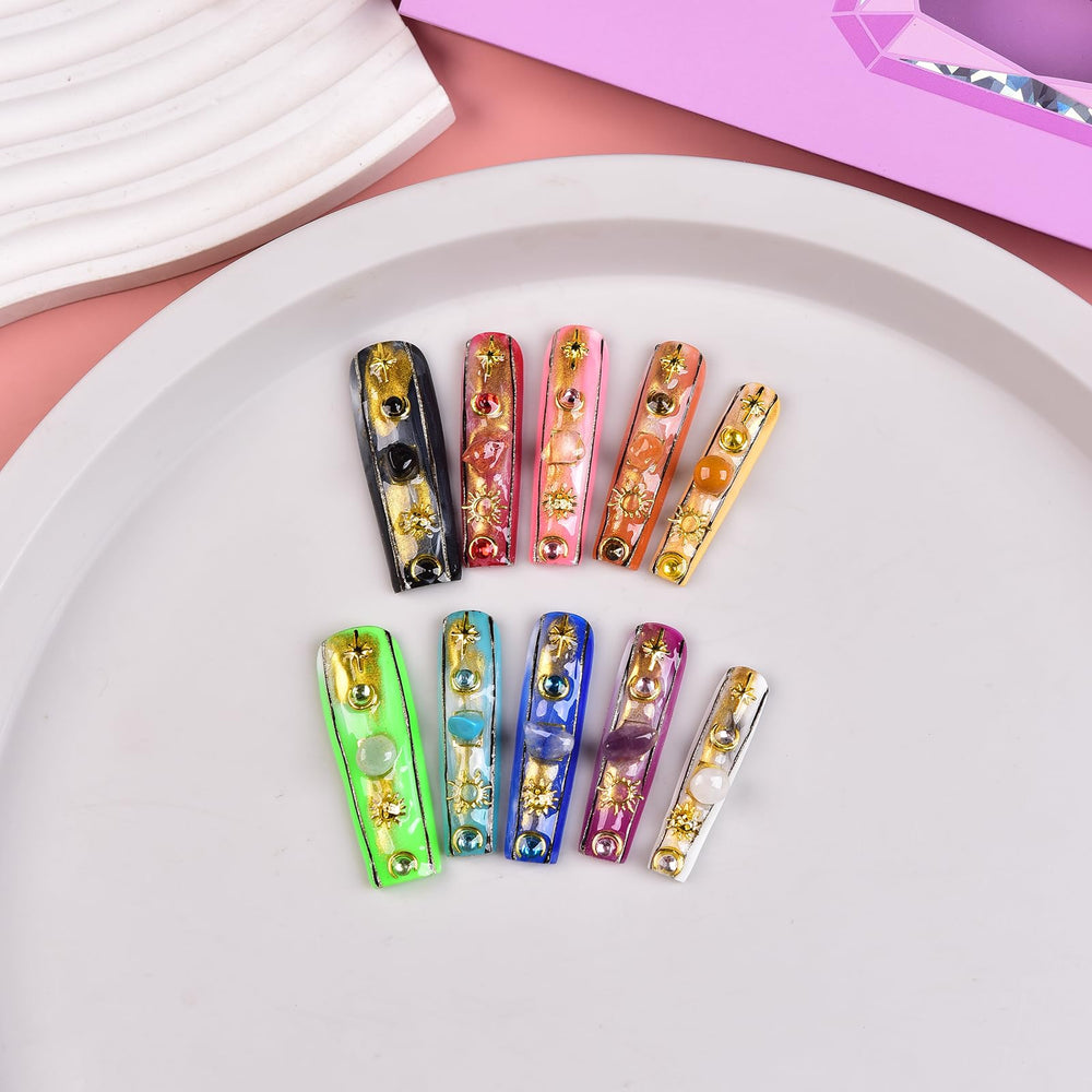 Tmani citrine nails bring sunny sparkle for daytime events