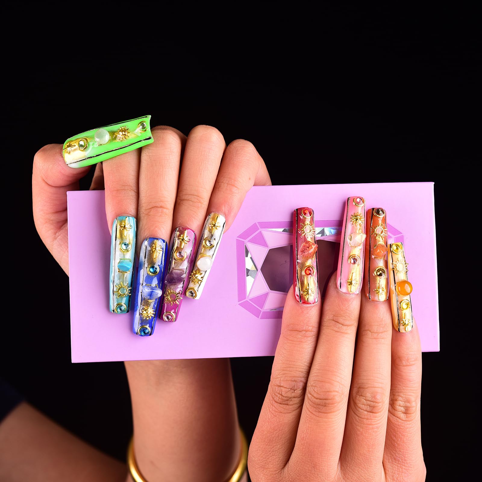 Tmani lapis lazuli nails showcase elegant blue tones for refined daily styling