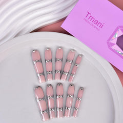 Tmani nail file and glue included for quick at-home manicure.
