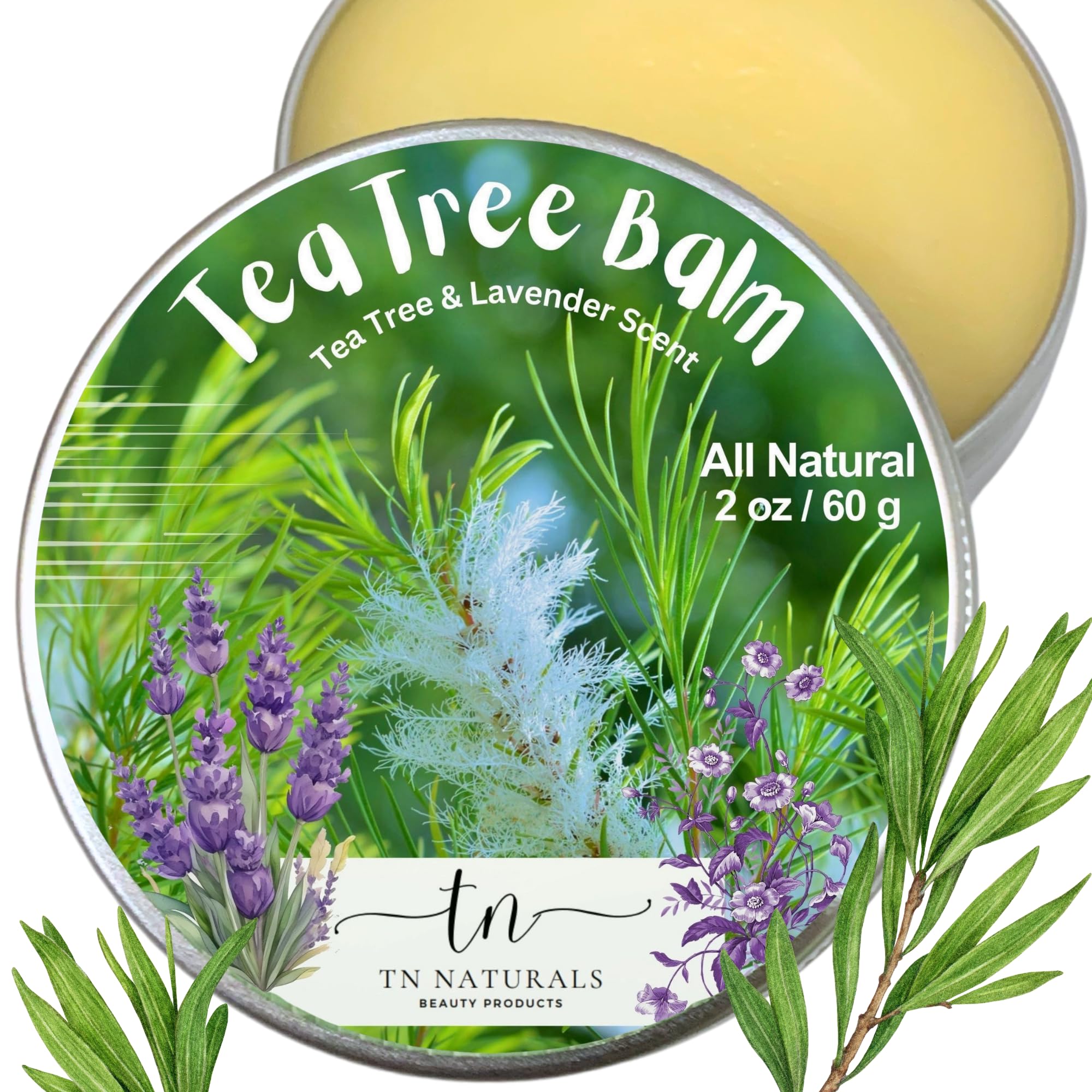 TN NATURALS Tea Tree Oil Balm bottle ready for daily skin care relief.