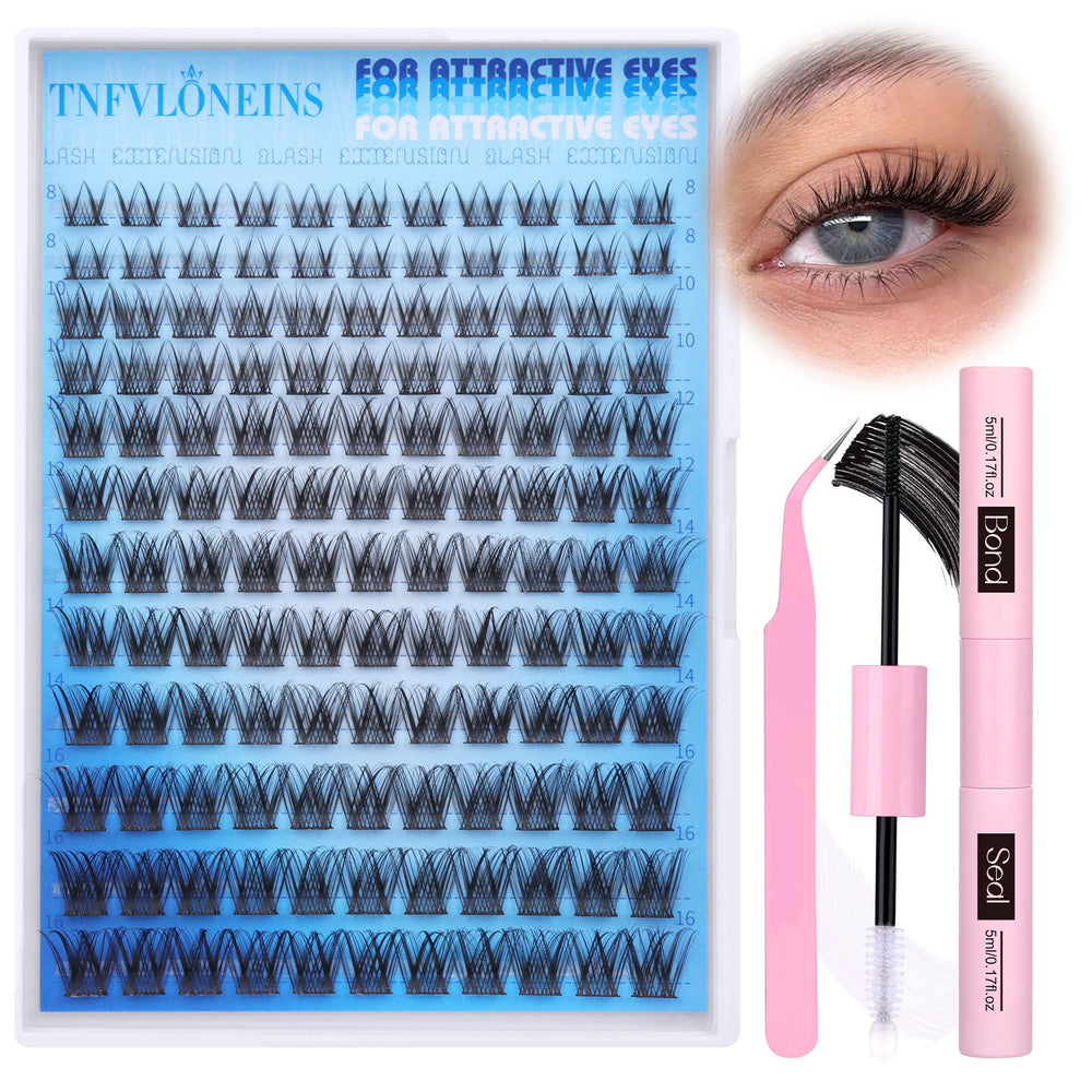 TNFVLONEINS natural-look lashes blended with real lashes.