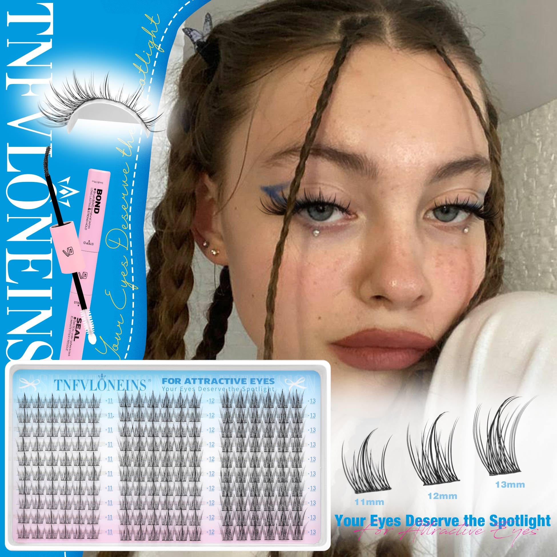 TNFVLONEINS beginner-friendly lash kit enables simple at-home application.