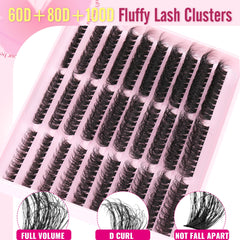 TNFVLONEINS fluffy lash clusters 100D detail for dramatic effect.