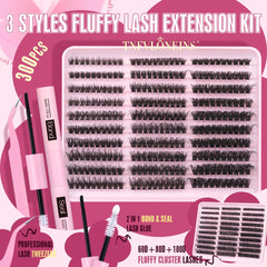 TNFVLONEINS fluffy lash clusters 60D detail for natural drama.