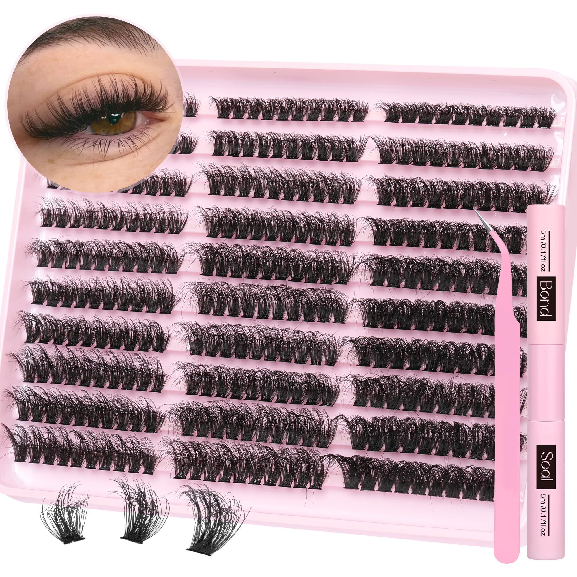 TNFVLONEINS fluffy lash extension kit 60D-80D-100D for wispy volume.