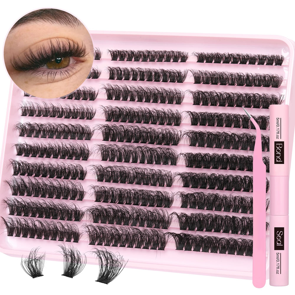 TNFVLONEINS fluffy lash extension kit 60D-80D-100D for wispy volume.