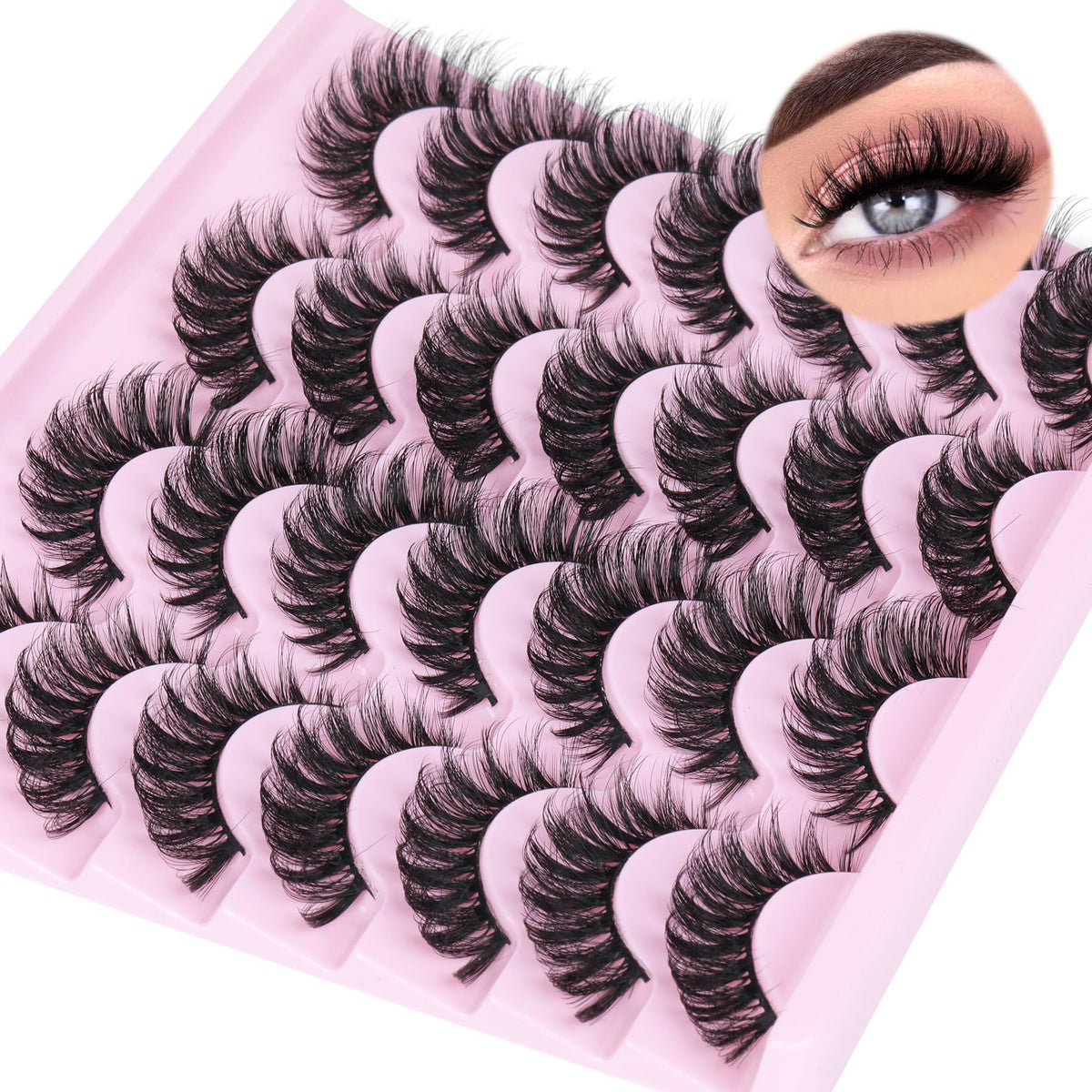TNFVLONEINS natural cat-eye mink lashes for a fuller daytime look