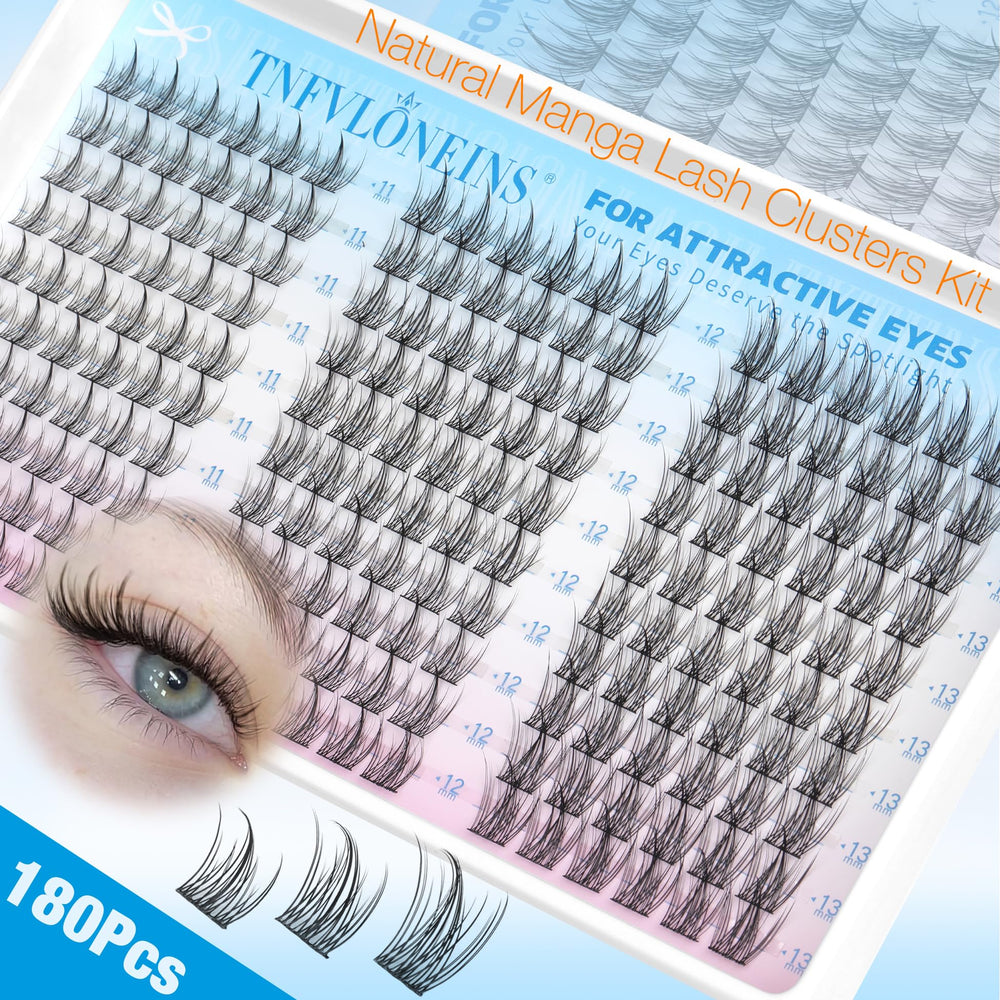 TNFVLONEINS natural lash clusters 11-13mm side view for subtle volume.