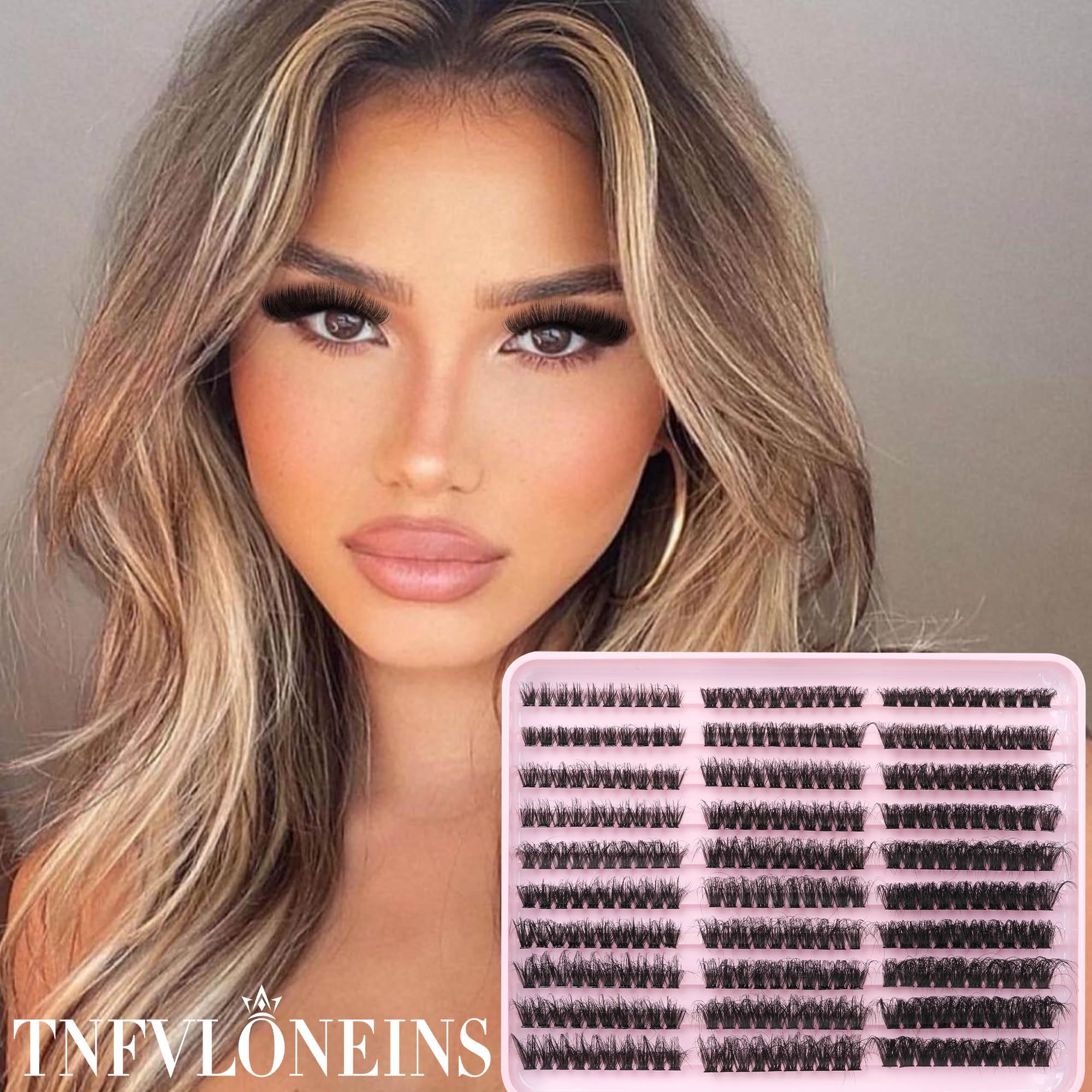 TNFVLONEINS packaging and branding of fluffy lash kit.