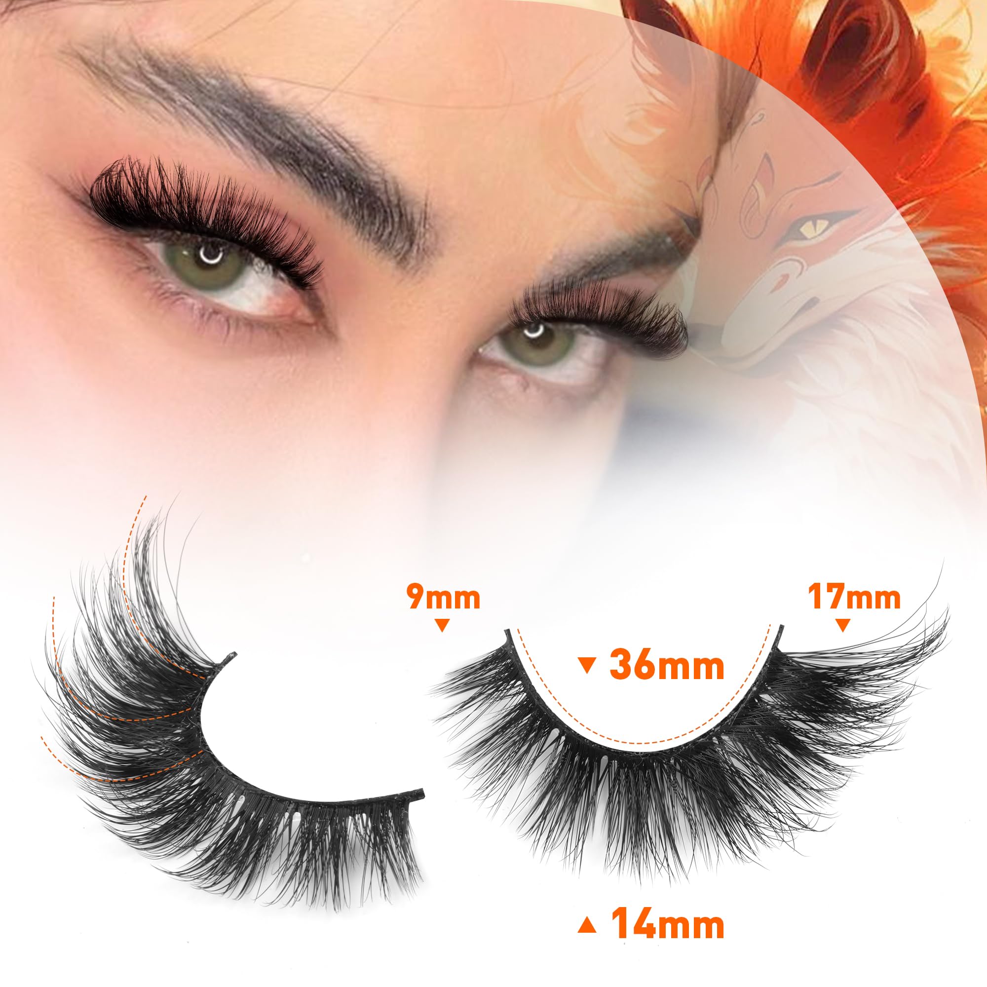 TNFVLONEINS wispy 6D lashes create feather-light flutter for special occasions.