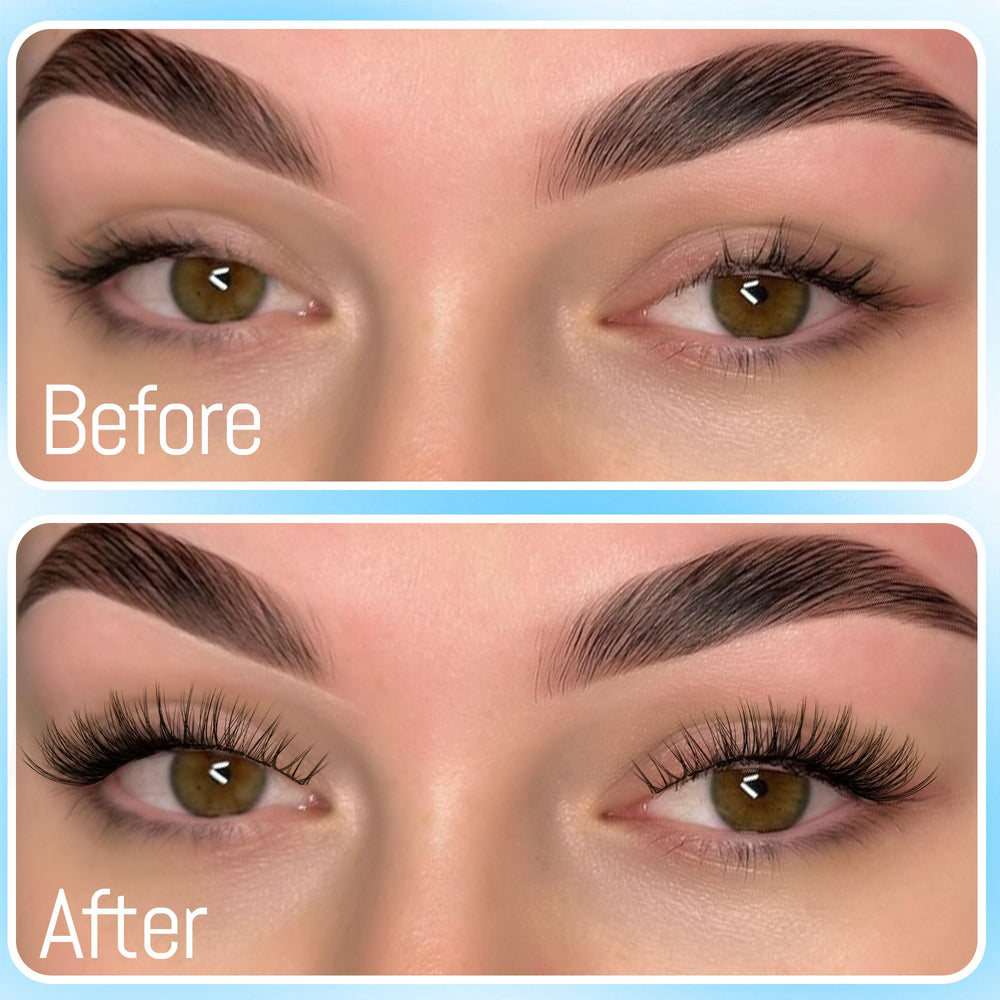 Wispy cluster lashes by TNFVLONEINS create a natural cat-eye look