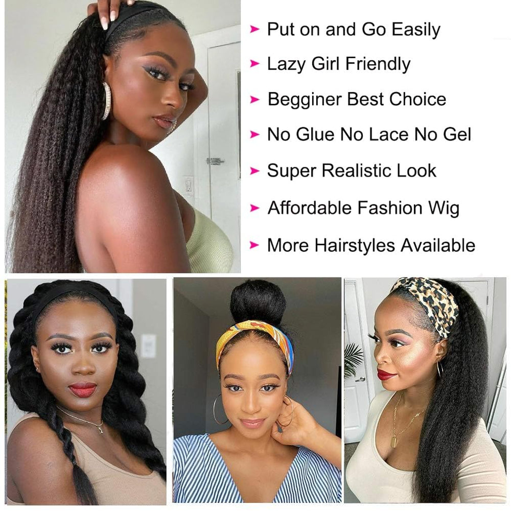 TNICE Brazilian virgin hair headband wig emphasizes durable, versatile texture for styling options.
