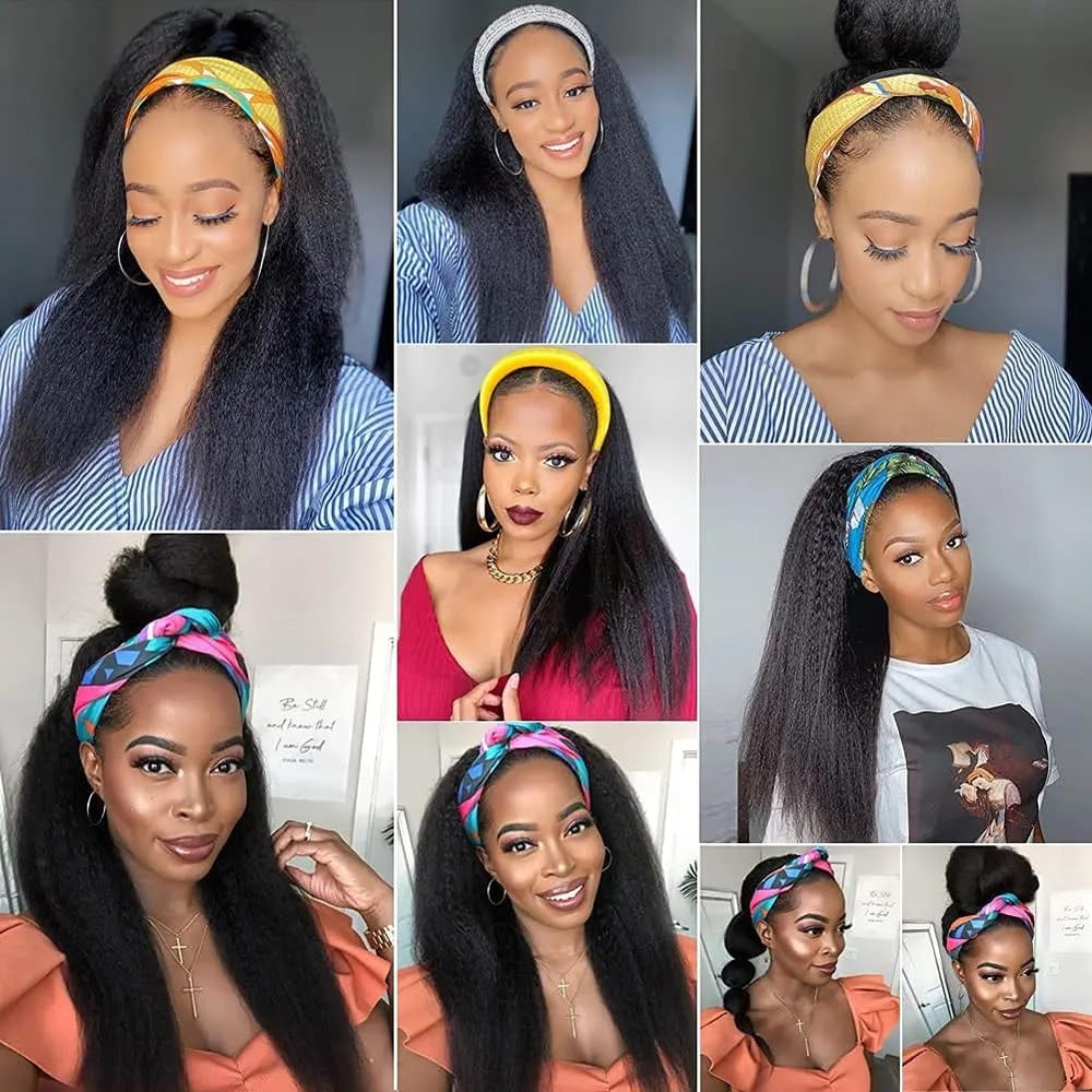 TNICE headband wig showcases ponytail or bun options for versatile styling.