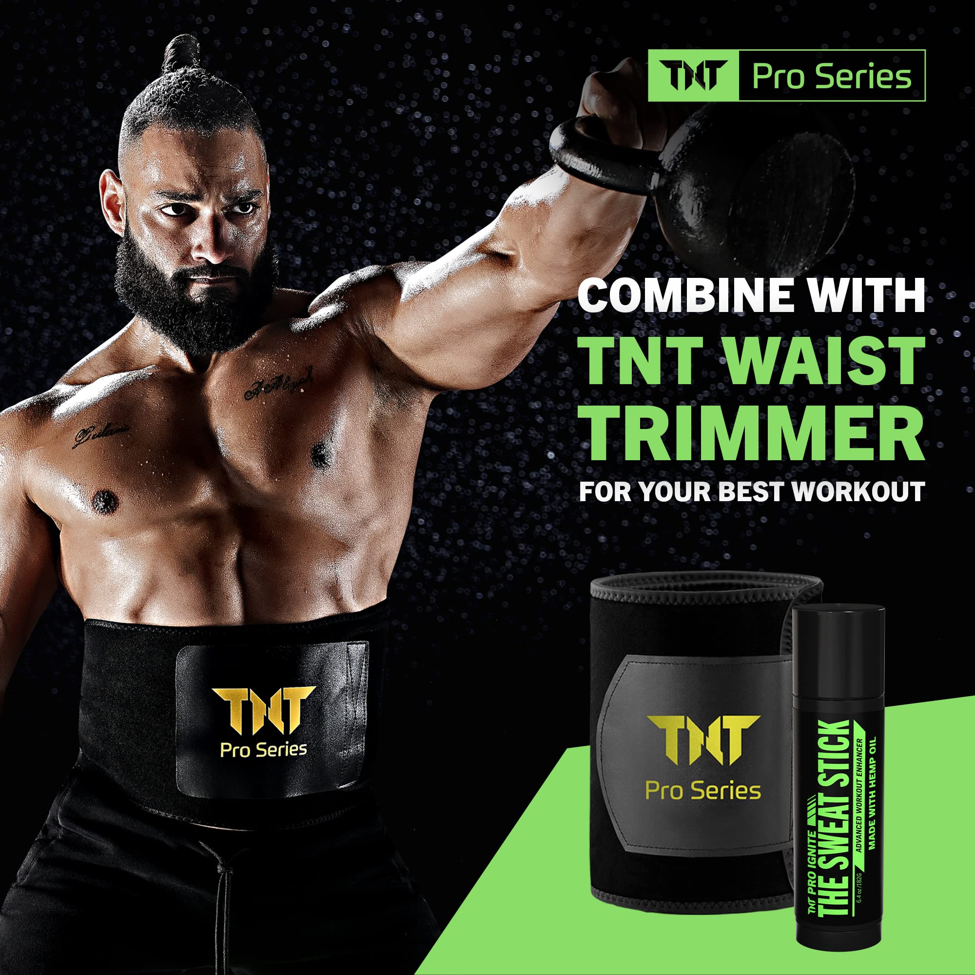 TNT Pro Ignite Sweat Cream Stick dispensing action for easy pre-workout application.