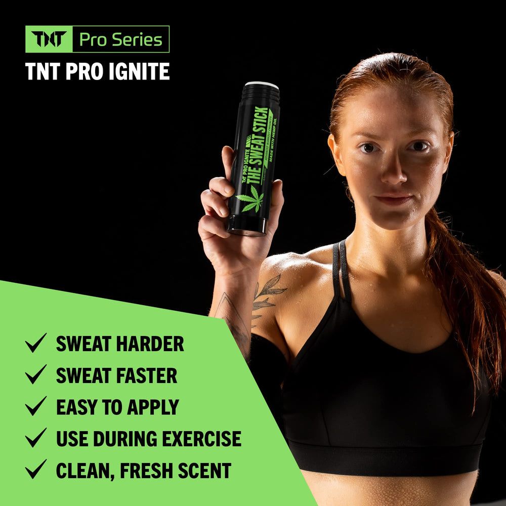 TNT Pro Ignite Sweat Cream Stick warm-sensation on skin during warm-up boosts readiness.
