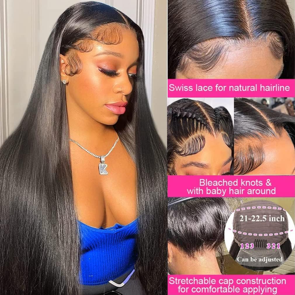 tobasew 200% density straight human hair wig offers full, voluminous styling options