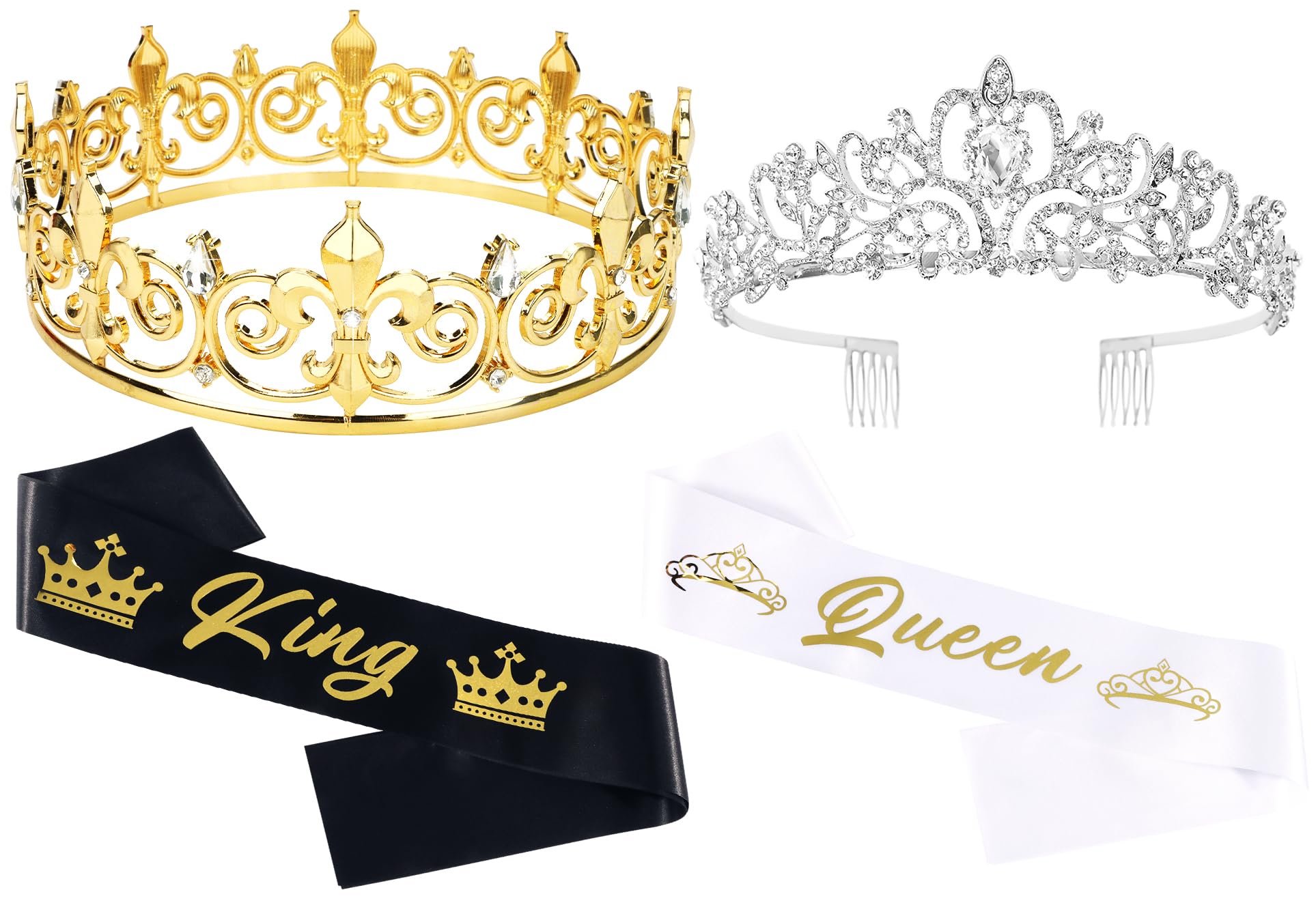 TOBATOBA king crown gold shines for a regal prom look
