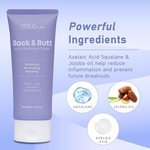 Tobcharm Back Acne Foam Cleanser bottle provides deep cleansing for pores
