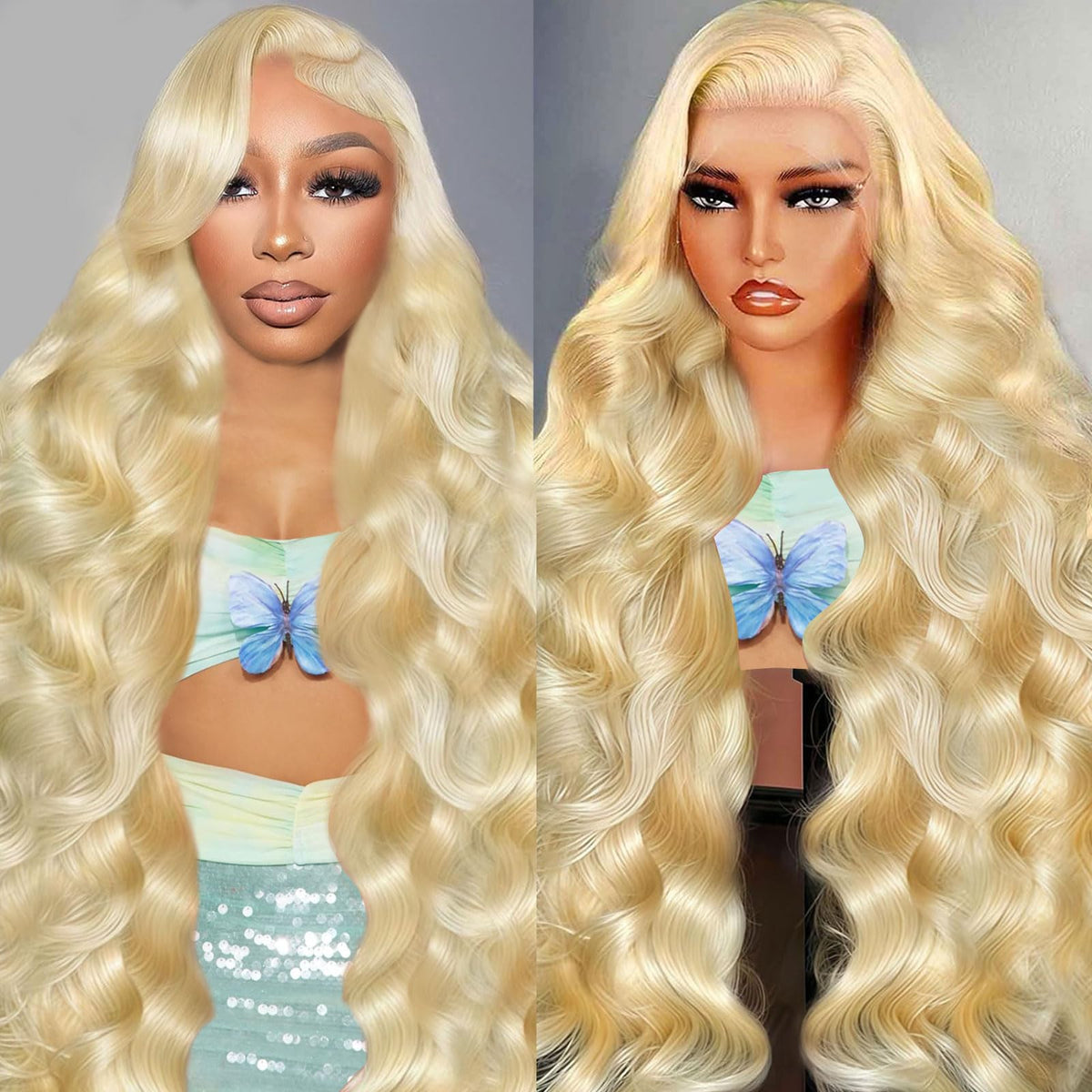 Tobeaper 32in Blonde Lace Front Wig with natural lace-front for seamless blending.