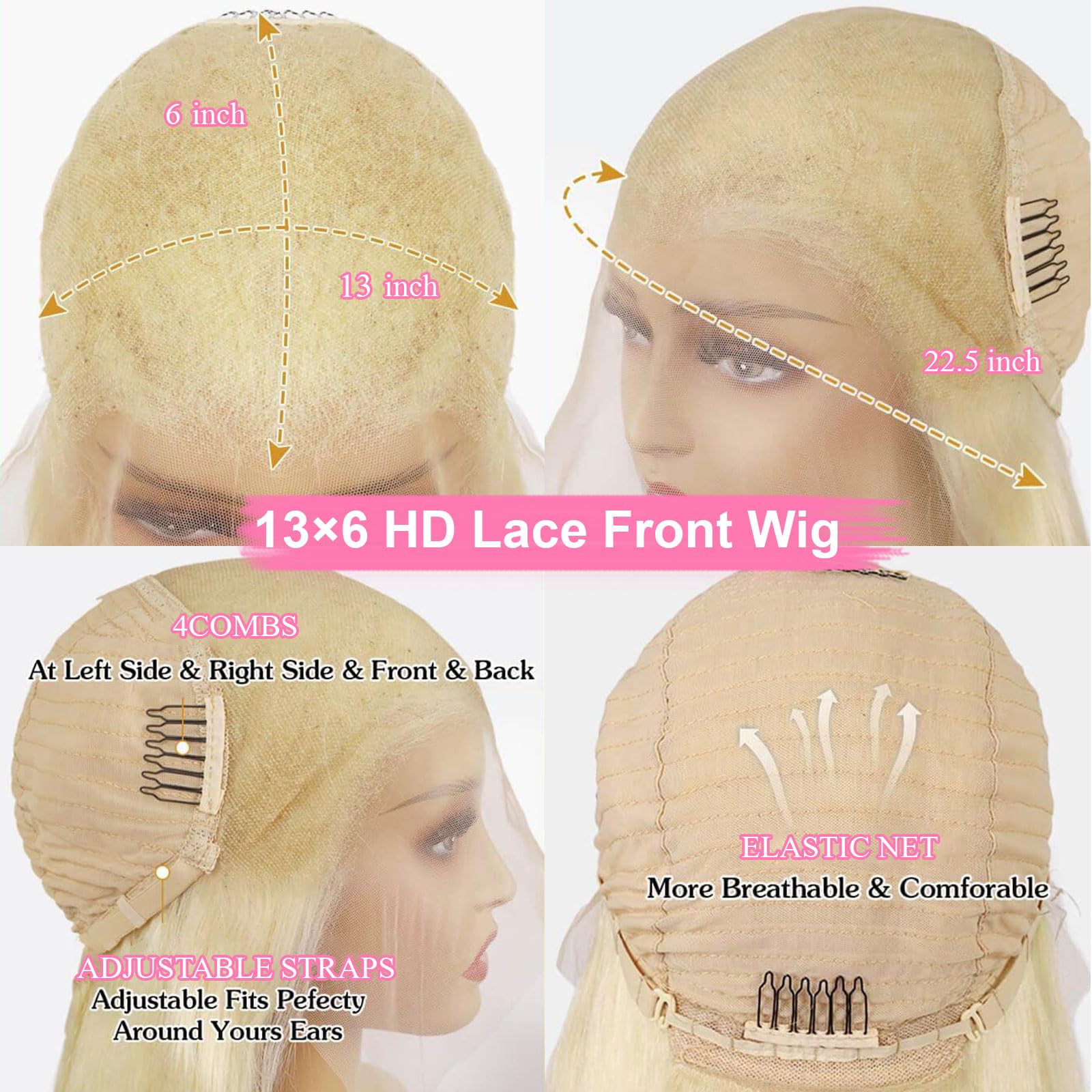 Tobeaper 613 body wave wig density closeup shows thick, natural-looking hair.
