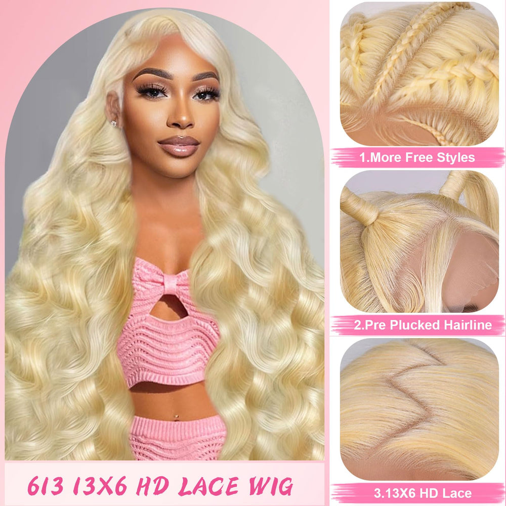 Tobeaper 613 lace front wig side view showing versatile styling options.