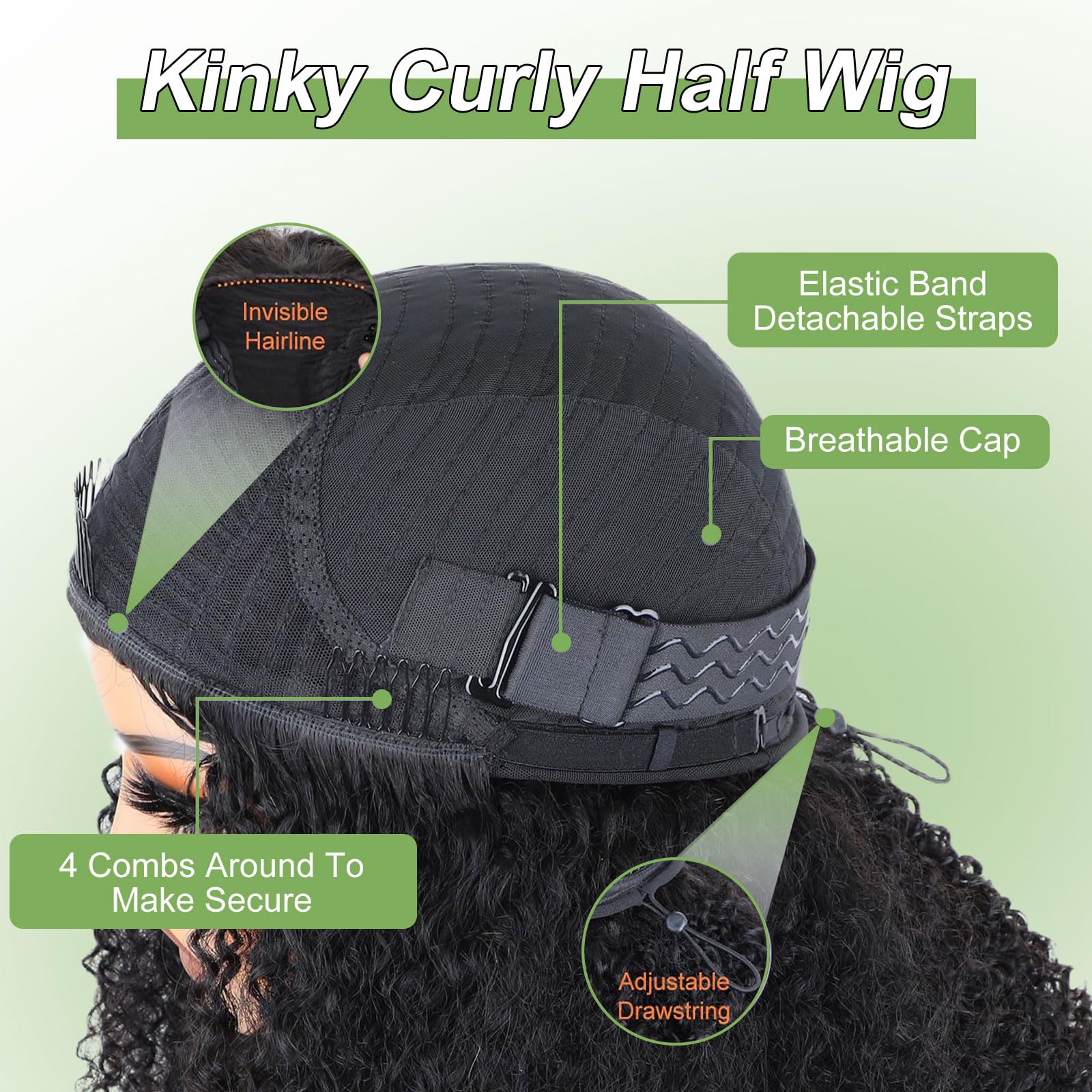 Tobeest kinky curly half wig beginner friendly ease of wear