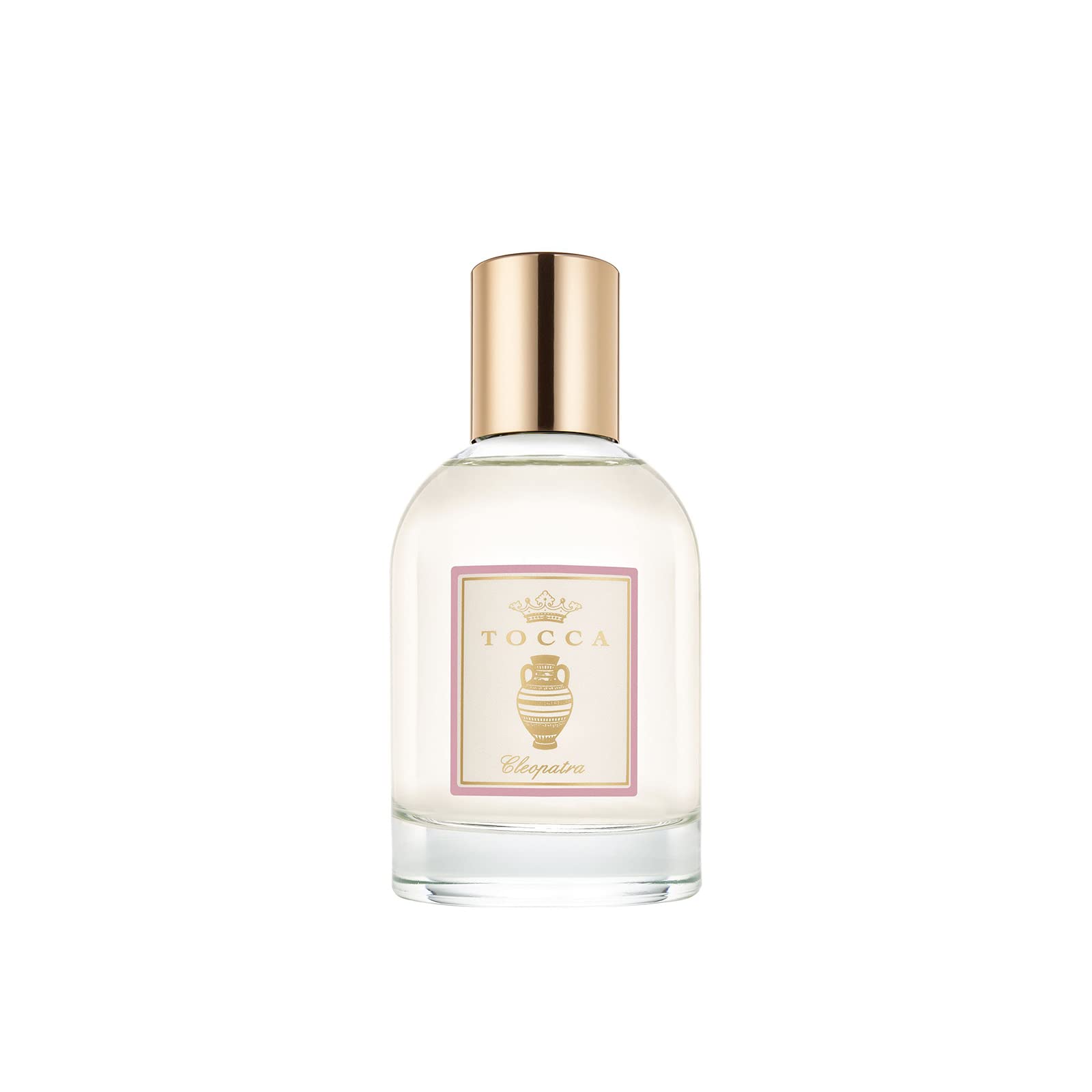 TOCCA Cleopatra dry oil label viewed for a luxe fragrance impression