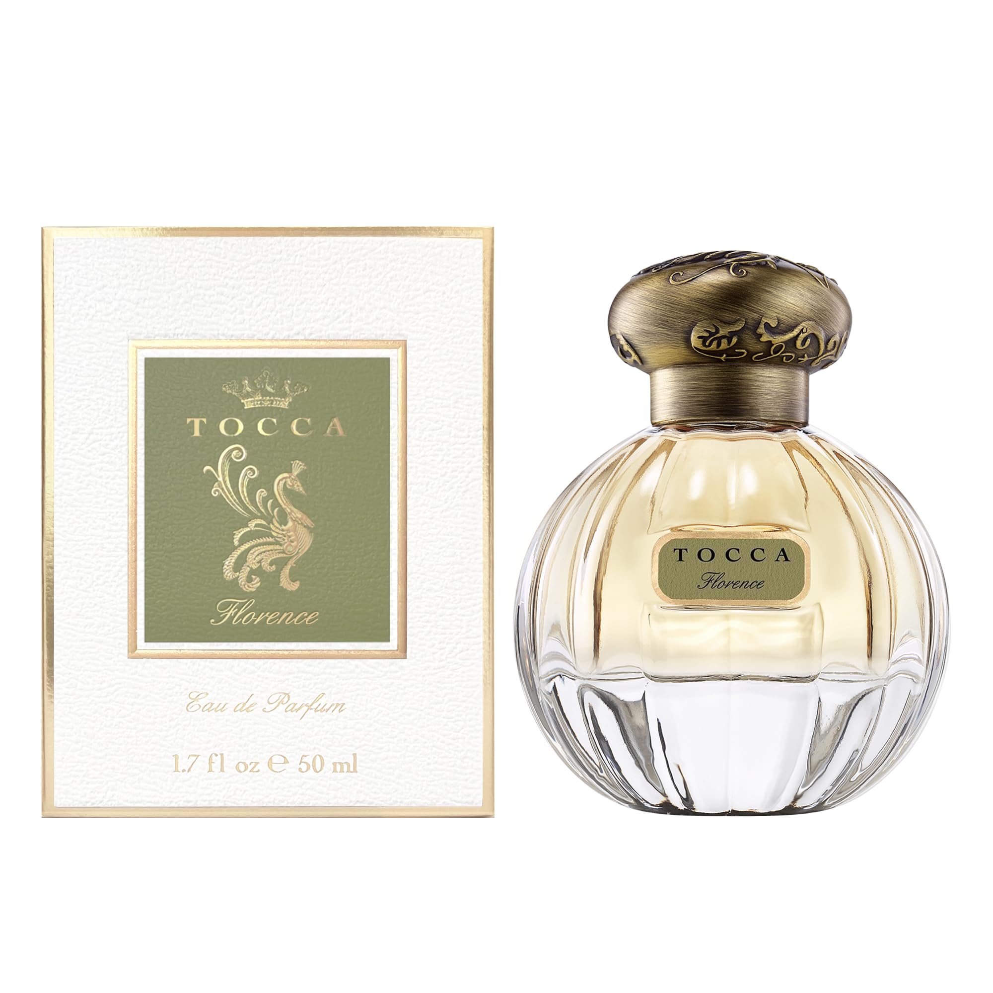 TOCCA Florence 1920s cut-glass bottle closeup, a luxurious collectible feel.