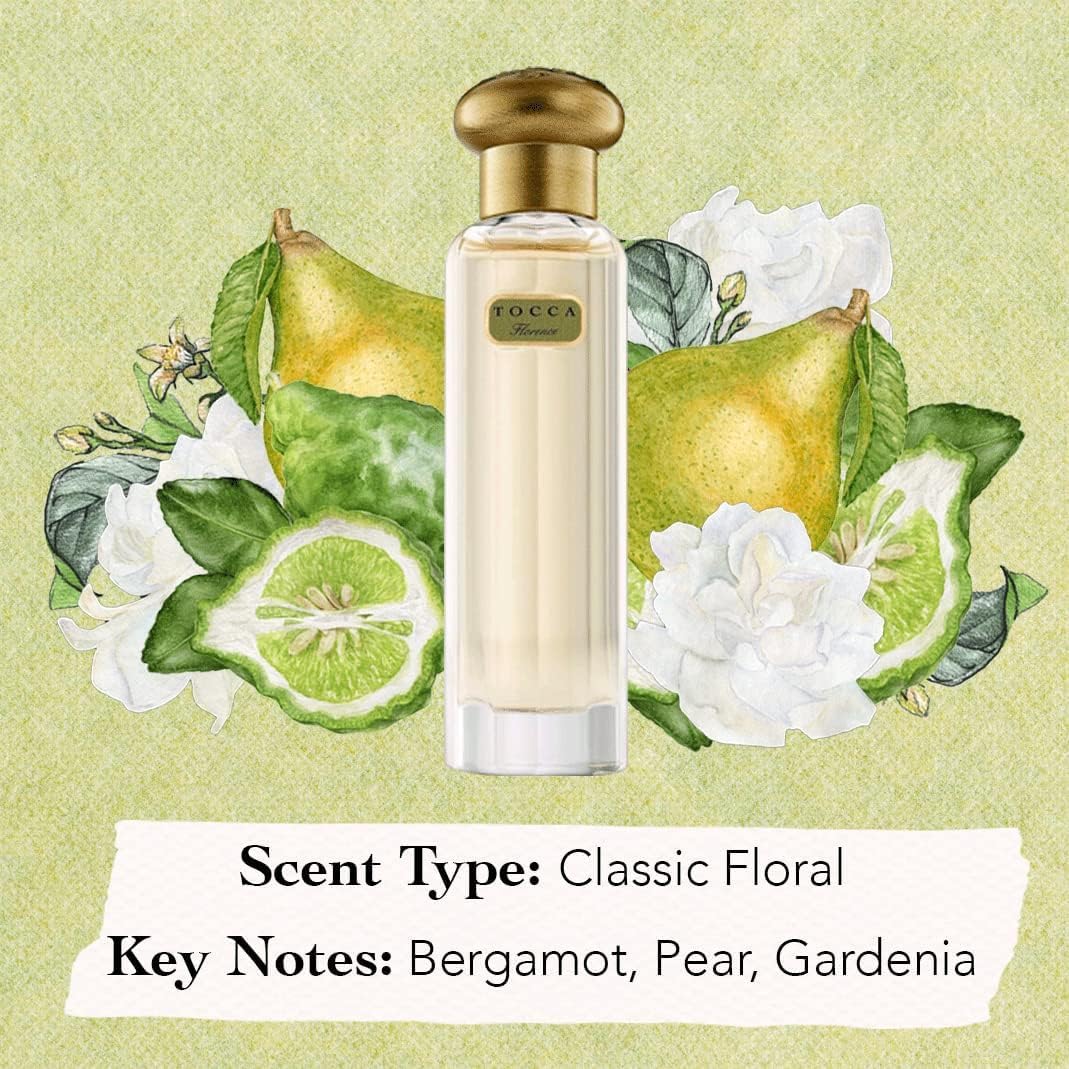 TOCCA Florence bergamot-pear heart, highlighting bright top notes.