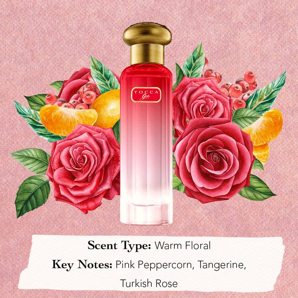 Tocca Gia tangerine splash demonstrates bright top note for everyday wear.