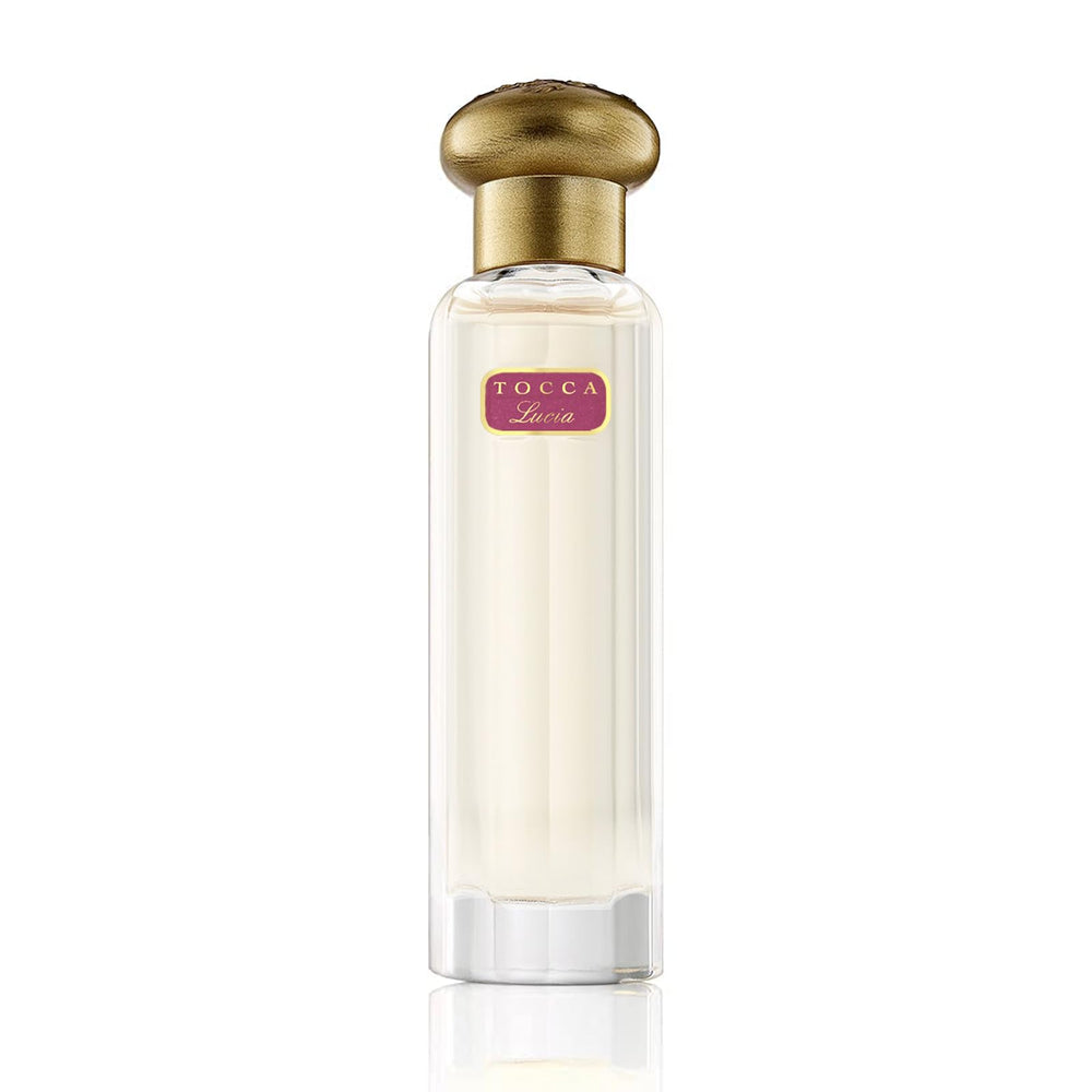 Tocca Lucia bottle closeup showcases cut-glass elegance, ideal for gifting and refined everyday use.