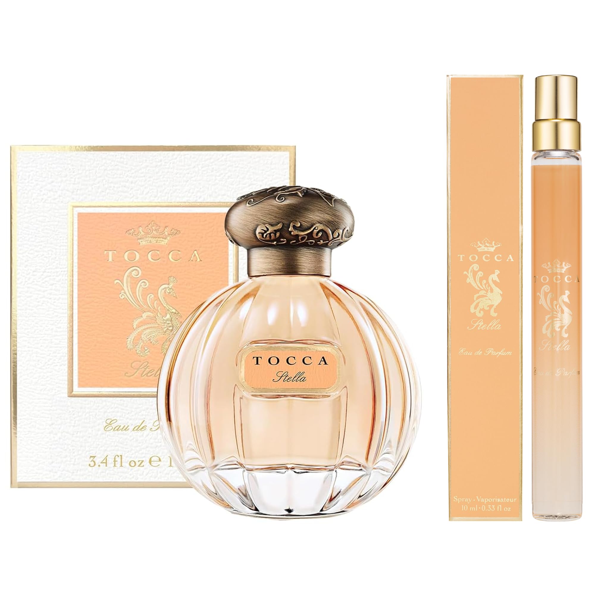 TOCCA Stella perfume bottle 100 ml with elegant cut-glass design, a stylish statement piece.