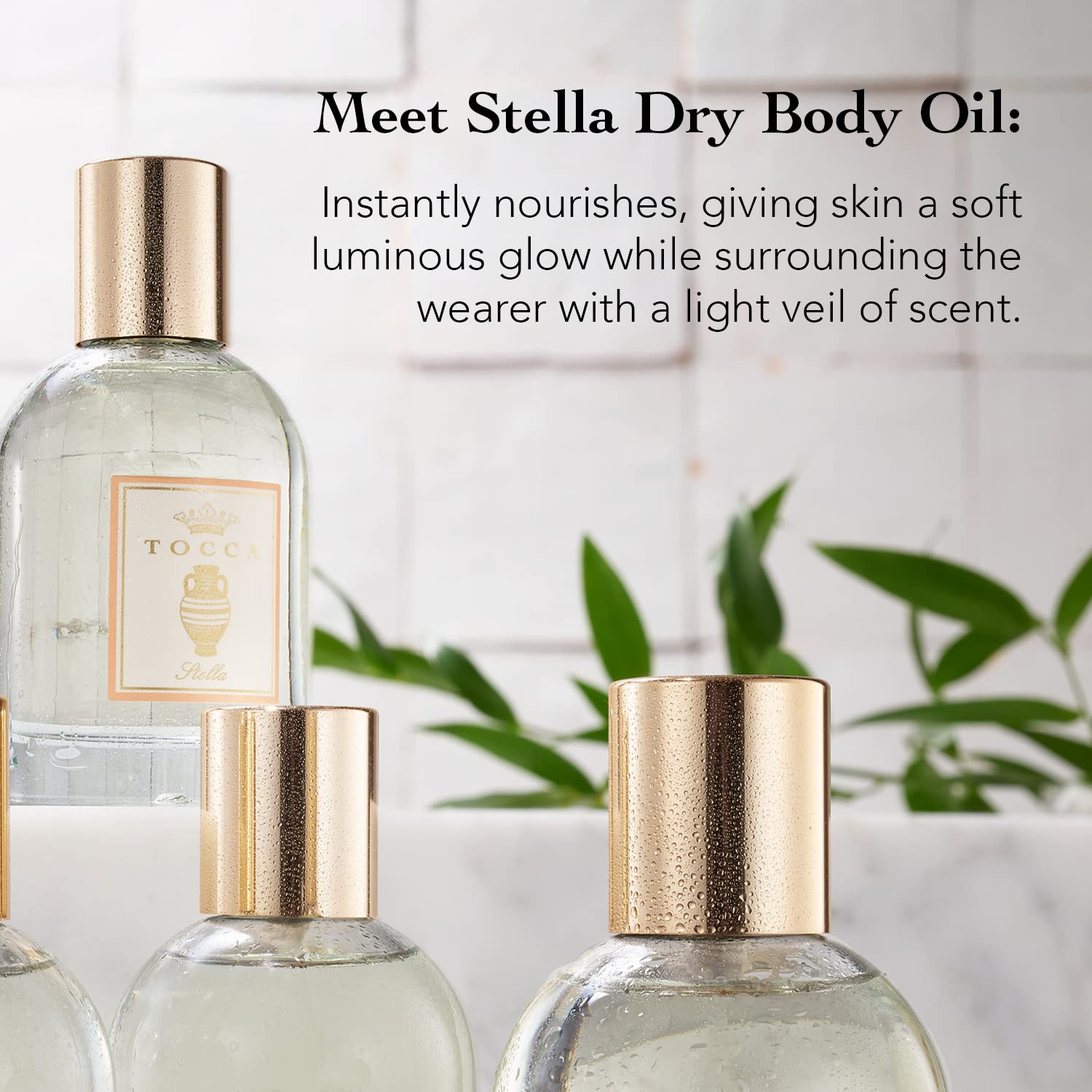 TOCCA Stella on-skin glow as oil absorbs for a luminous, velvety feel.