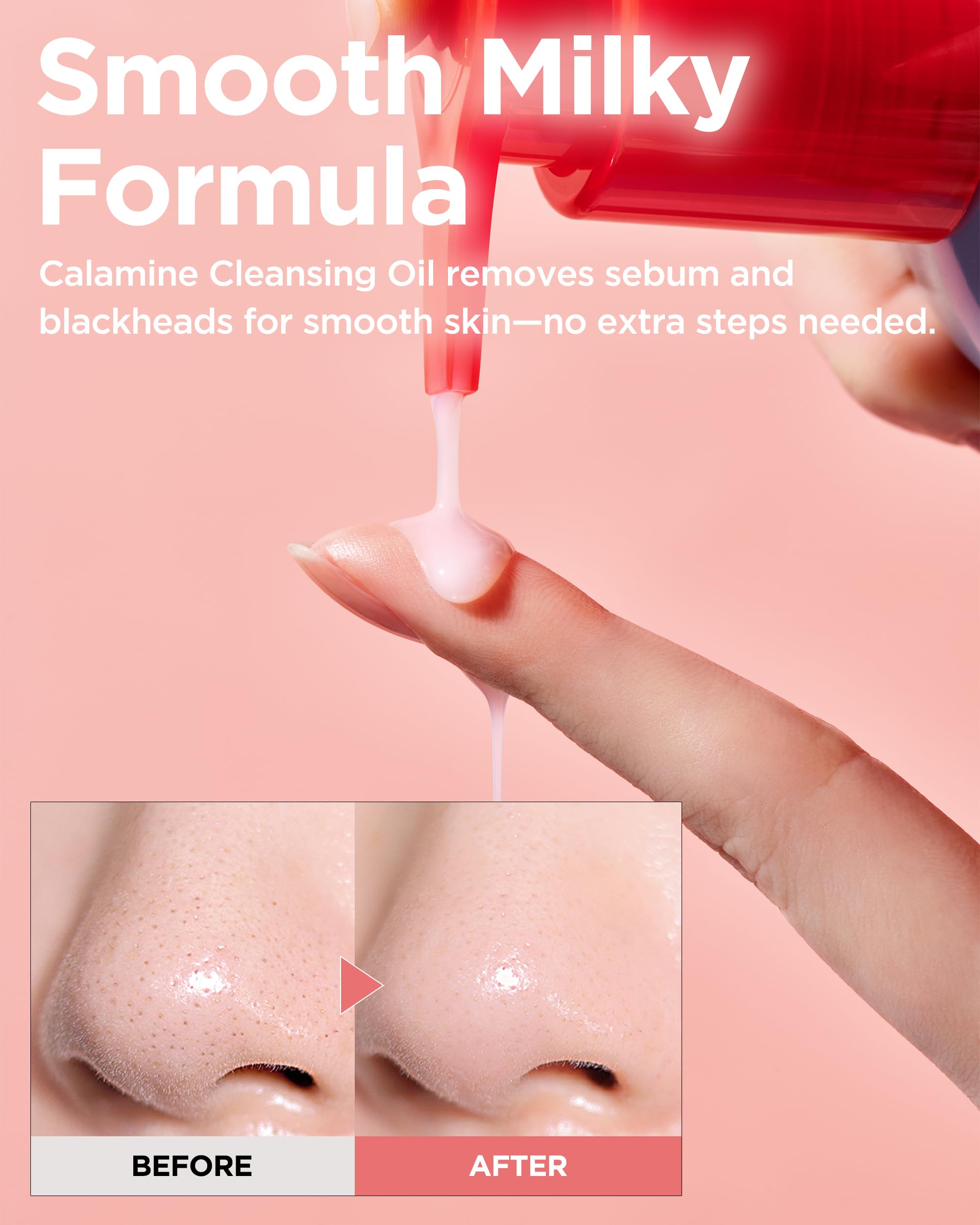 TOCOBO Calamine Pore Control Cleansing Oil ingredients close-up with calamine and plant oils