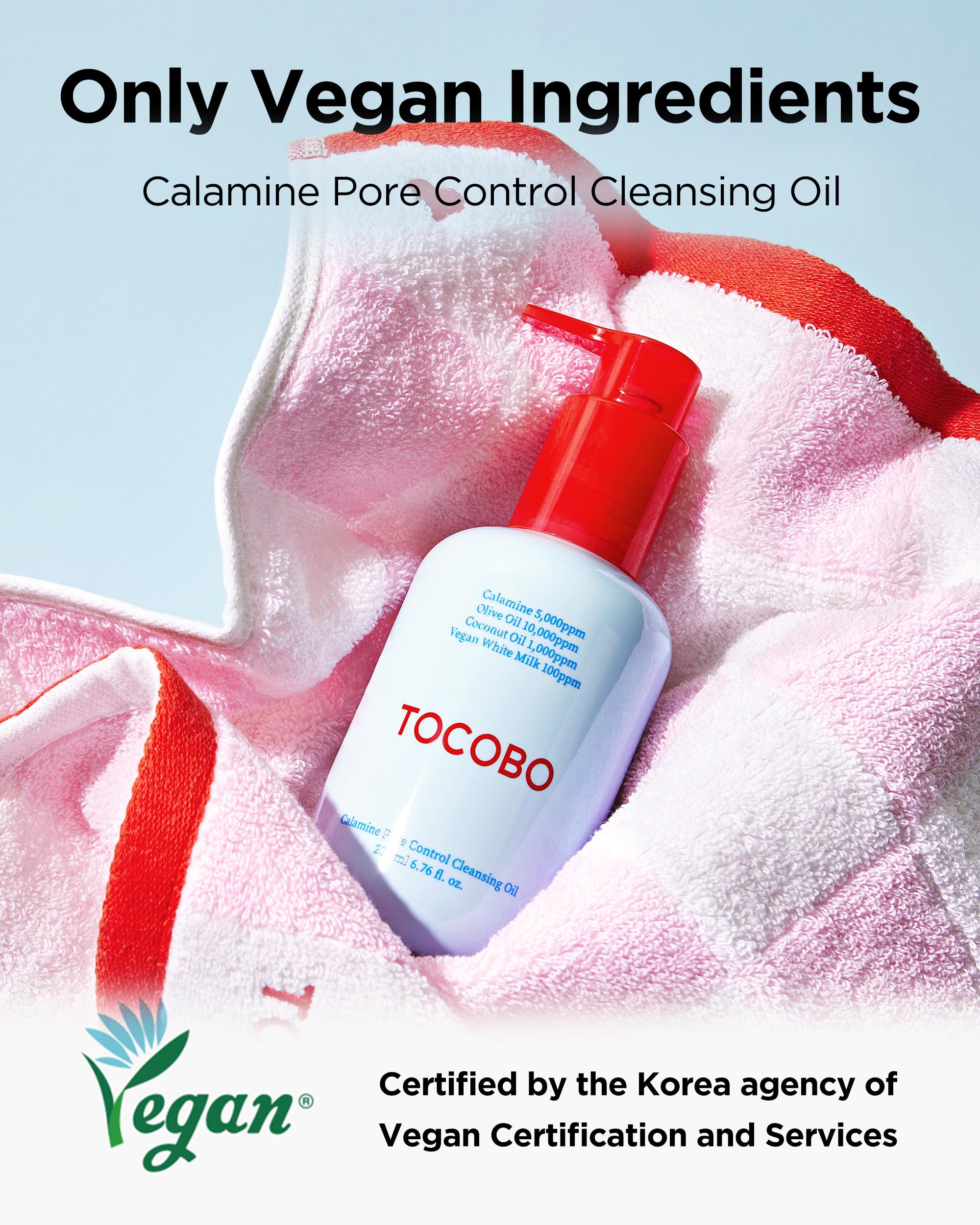 TOCOBO Calamine Pore Control Cleansing Oil packaging design for eco-conscious shoppers