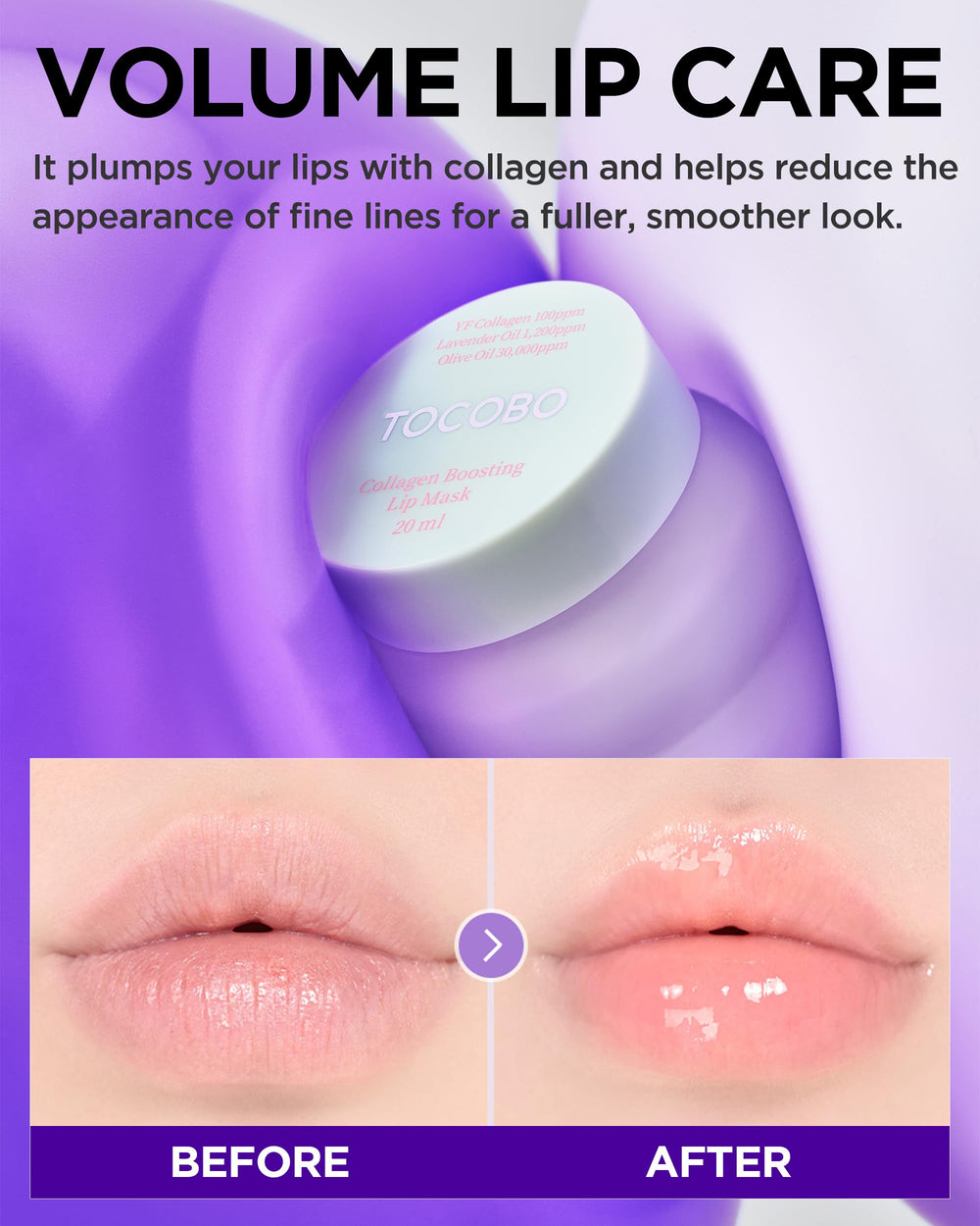 Scene of TOCOBO Lip Mask in a night routine for restful lip care.