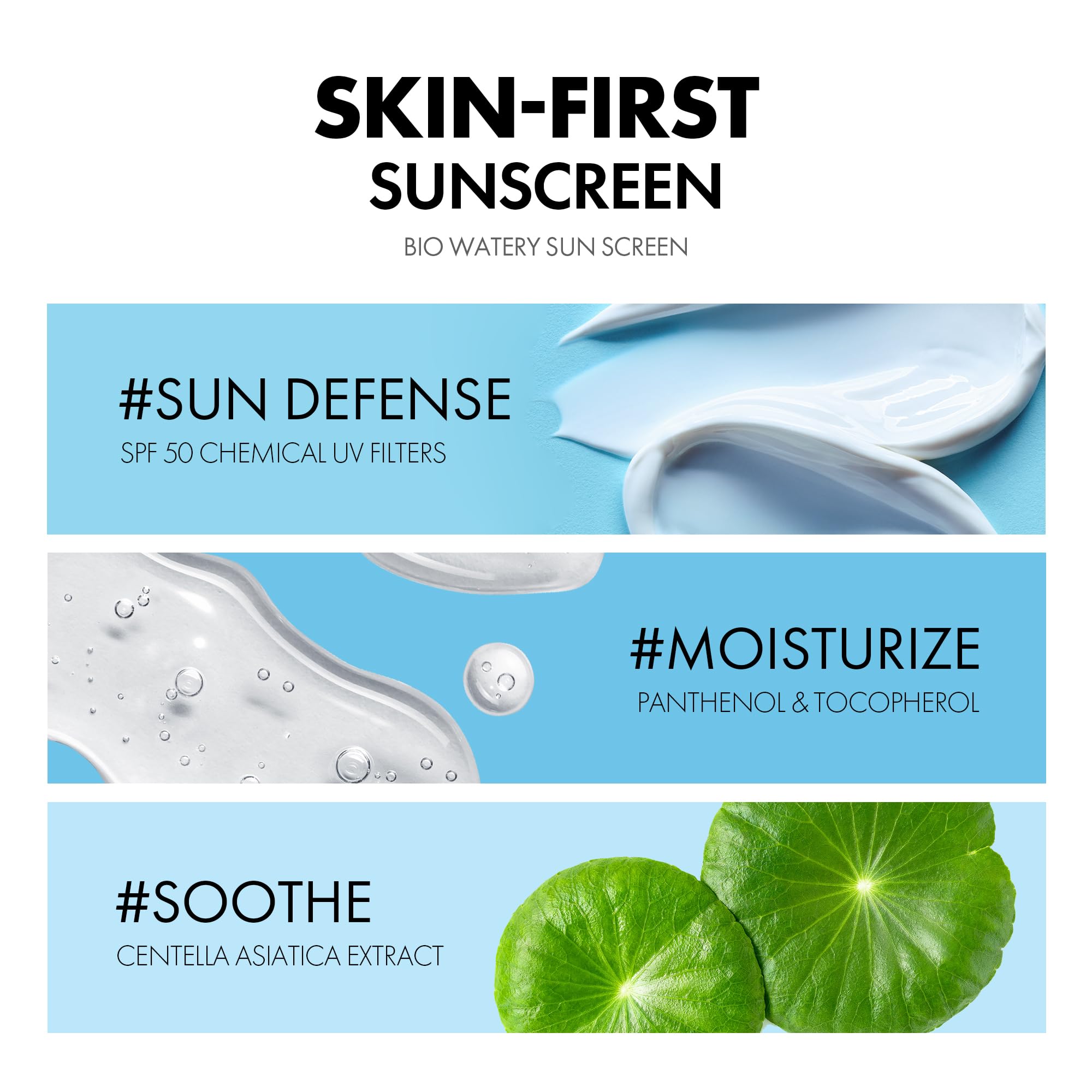 TOCOBO US Bio Watery Sunscreen absorbed under makeup for a fresh base.