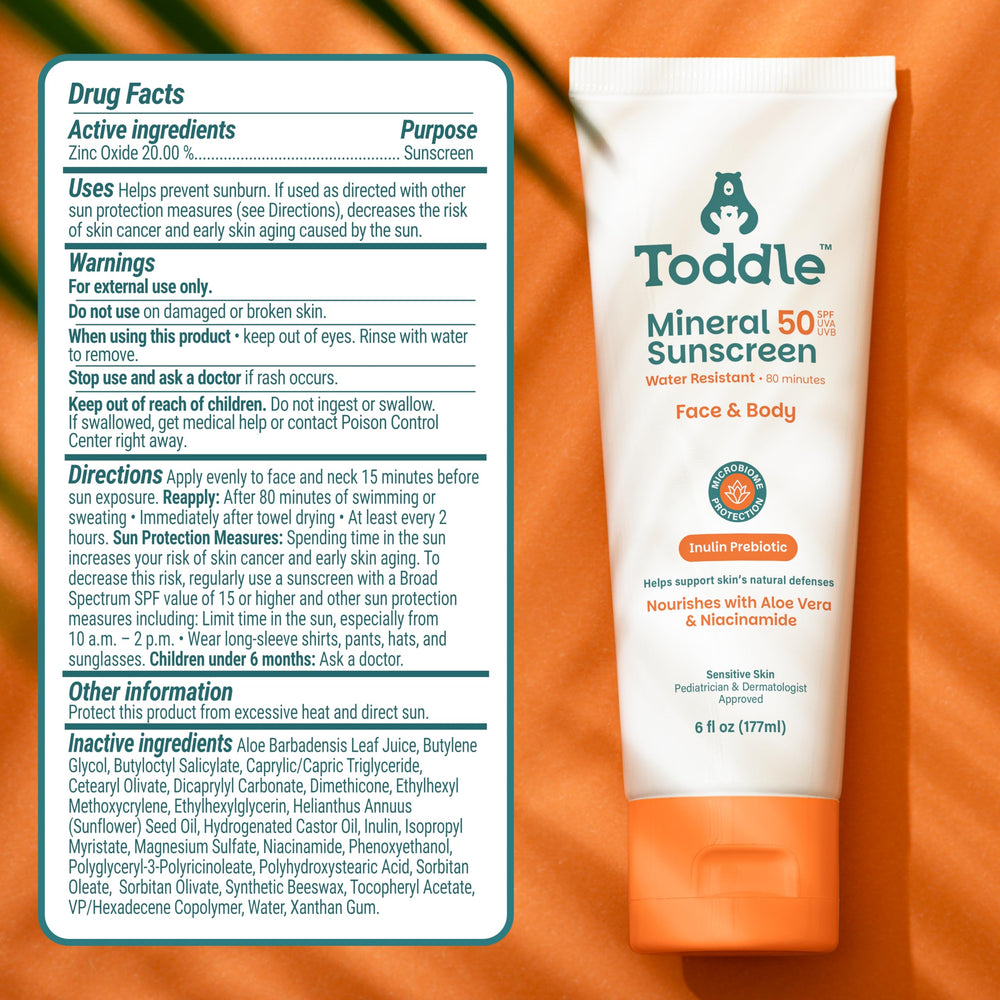 Toddle fragrance-free packaging supports sensitive skin and easy use.