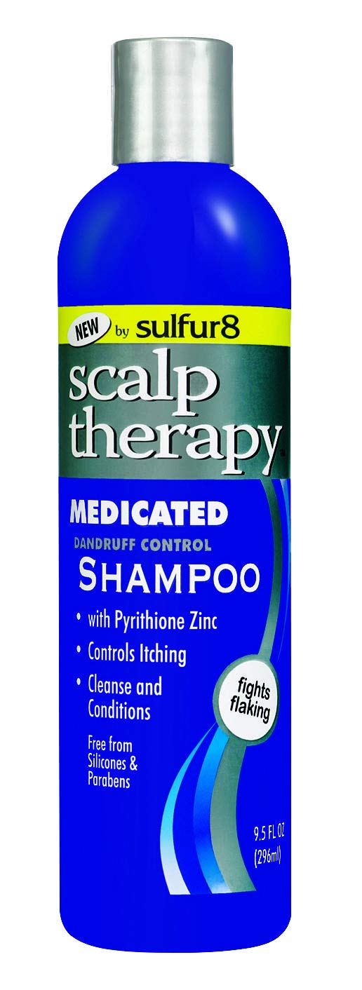 Toeah Sulfur-8 Scalp Therapy Shampoo bottle front, supports a refreshing scalp cleanse.