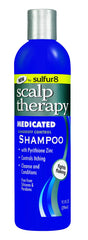 Toeah Sulfur-8 Scalp Therapy Shampoo bottle front, supports a refreshing scalp cleanse.