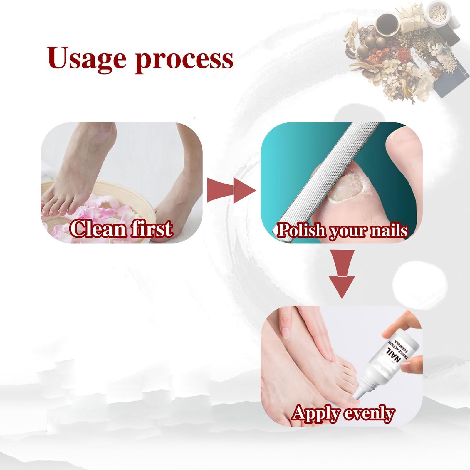 Progress toward healthier-looking nails with consistent use of Toenail Treatment for Discoloration.